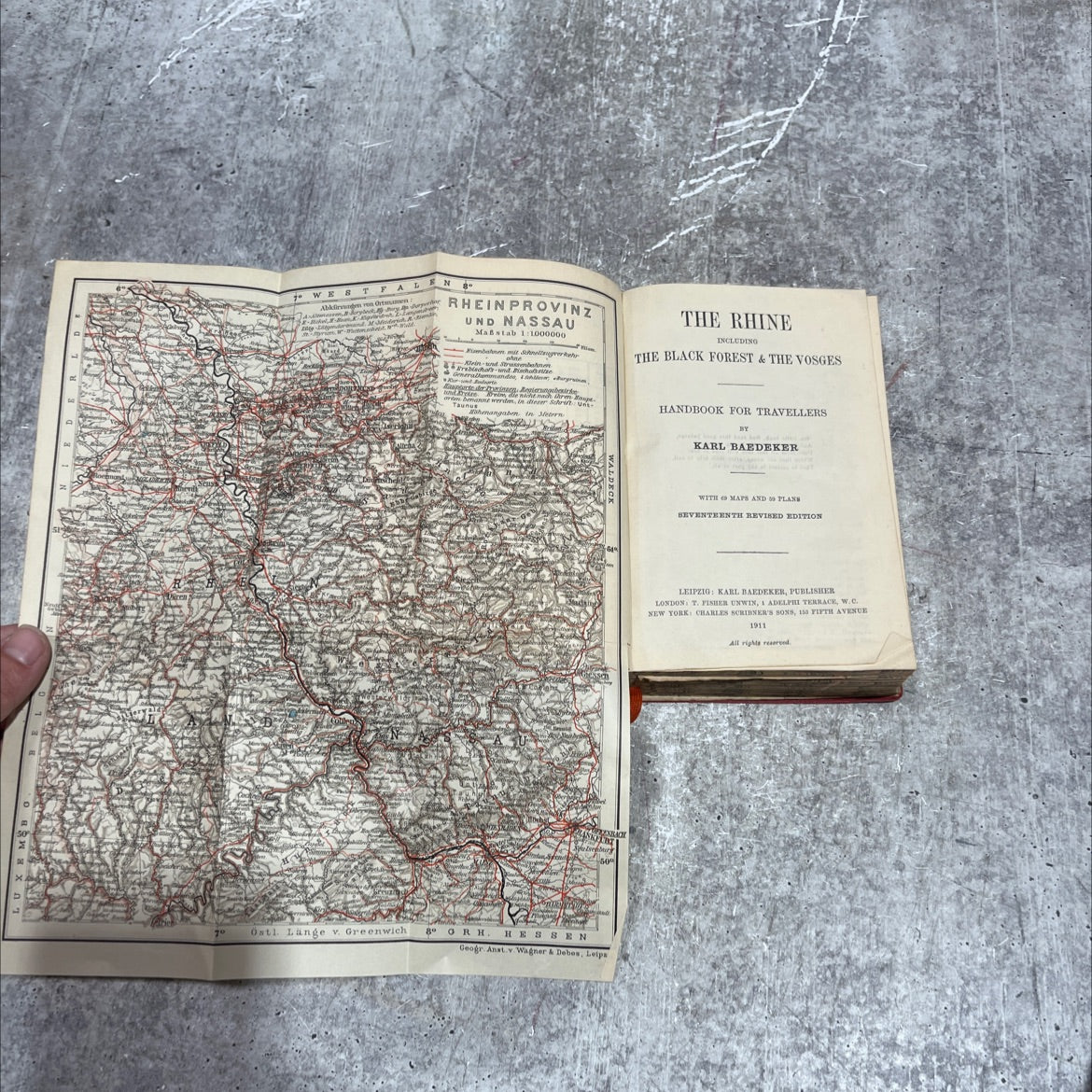 the rhine including the black forest & the vosges handbook for travellers book, by karl baedeker, 1911 Hardcover image 2