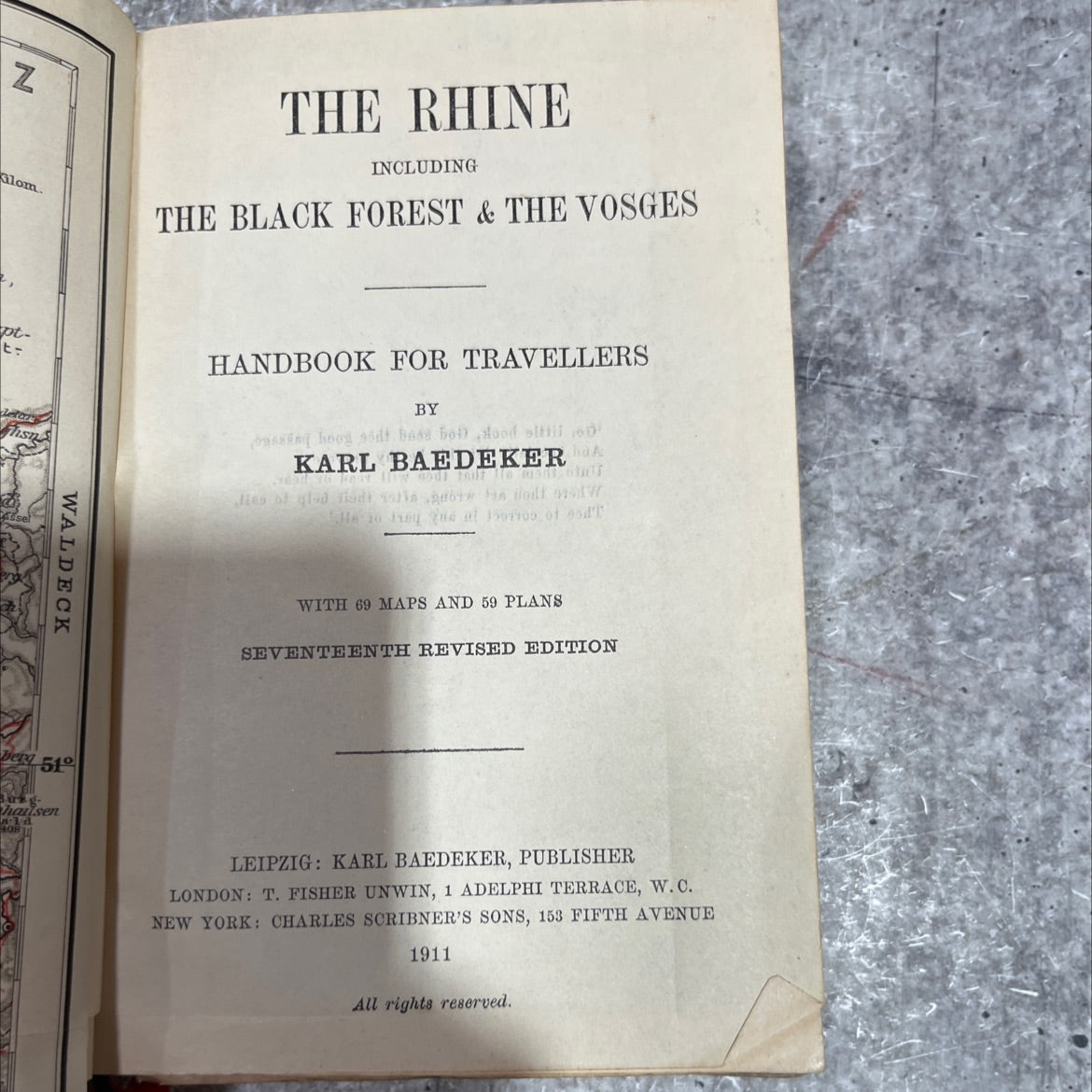 the rhine including the black forest & the vosges handbook for travellers book, by karl baedeker, 1911 Hardcover image 3