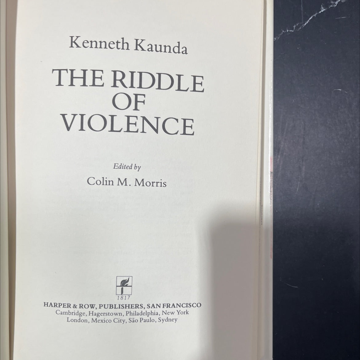 the riddle of violence book, by kenneth kaunda, 1980 Hardcover image 2