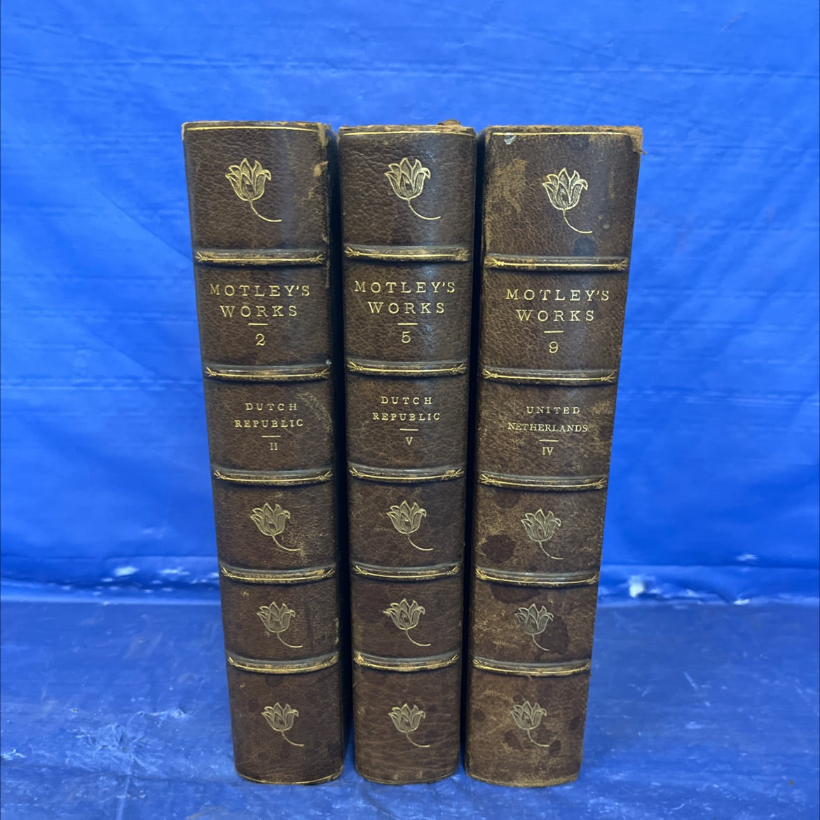 Motley’s Works 3 Volumes - the rise of the dutch republic a history book, by john lothrop motley, 1900 Leather, Rare, image 1