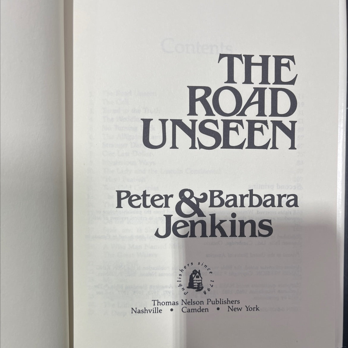 the road unseen book, by Peter & Barbara Jenkins, 1985 Hardcover image 2