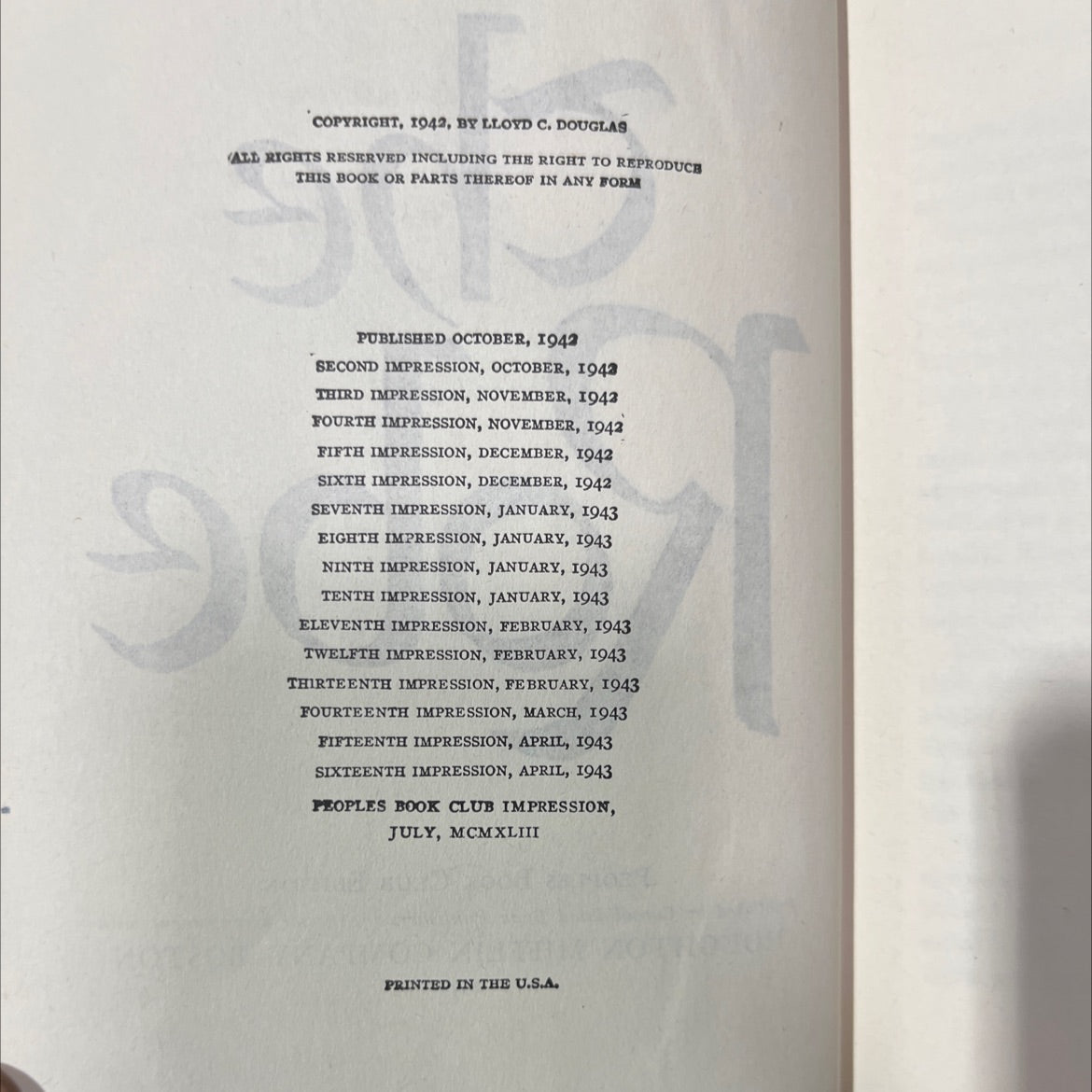 the robe book, by lloyd c. douglas, 1943 Hardcover image 3