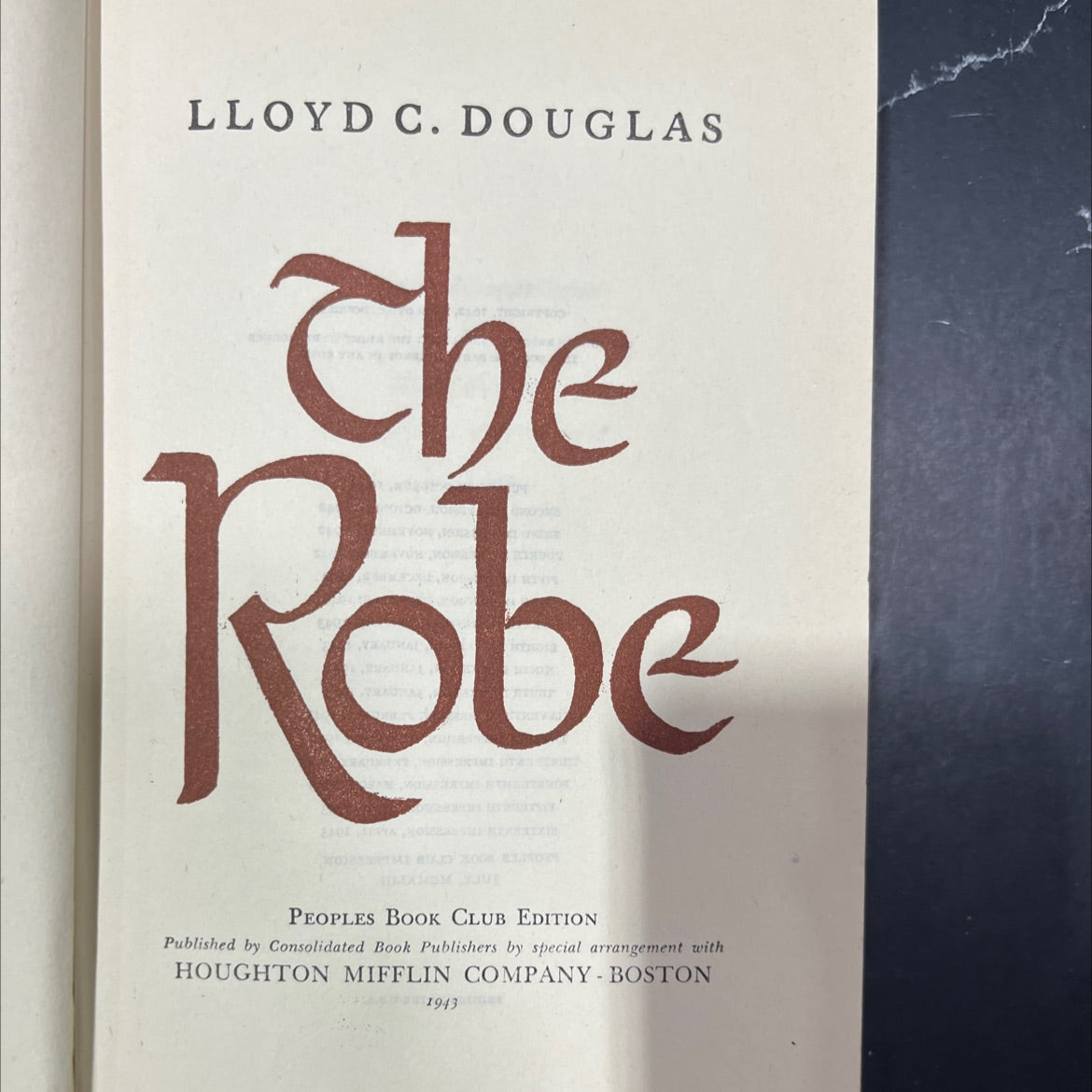 the robe book, by lloyd c. douglas, 1943 Hardcover – TheBookBundler