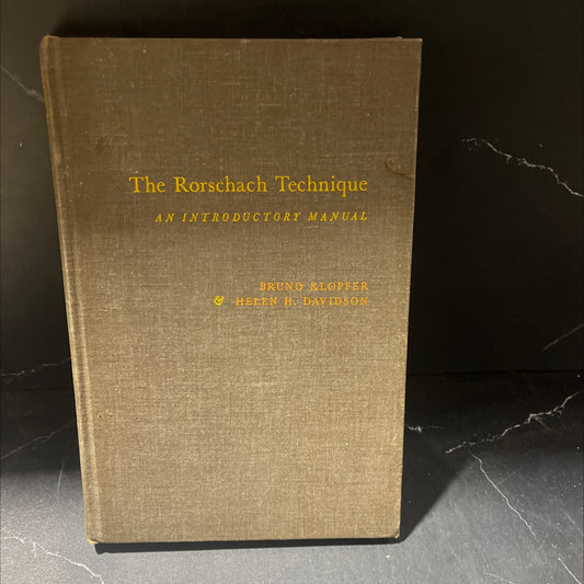 the rorschach technique an introductory manual book, by bruno klopfer, helen h. davidson, 1962 Hardcover image 1