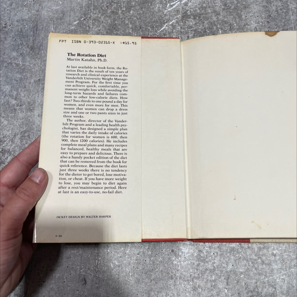 the rotation diet book, by martin katahn, ph.d., 1986 Hardcover image 4