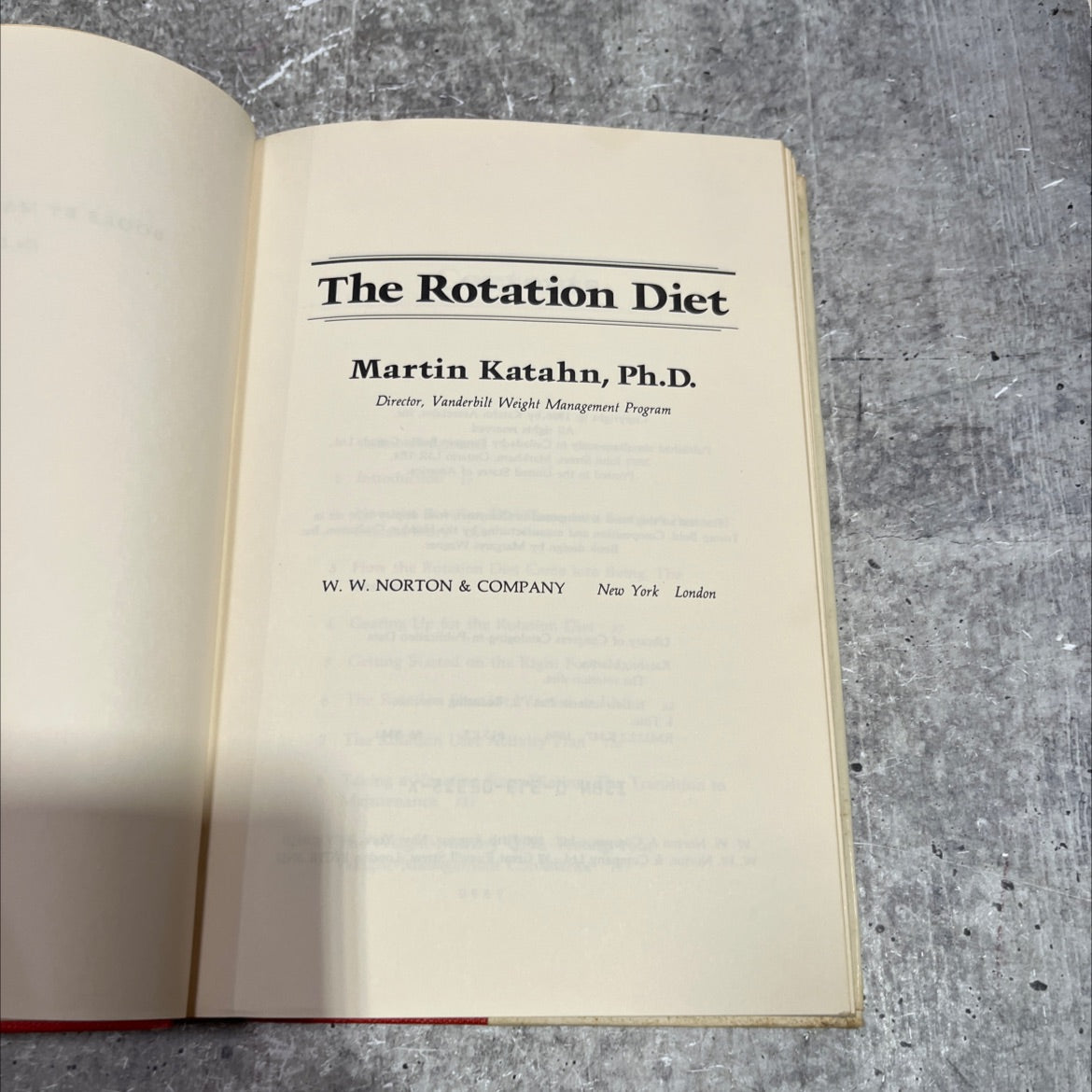 the rotation diet book, by martin katahn, ph.d., 1986 Hardcover image 2