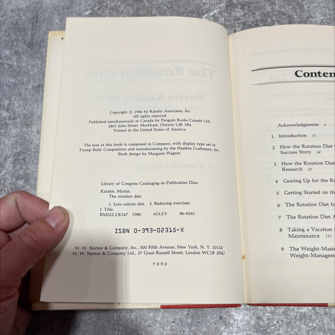 the rotation diet book, by martin katahn, ph.d., 1986 Hardcover image 3