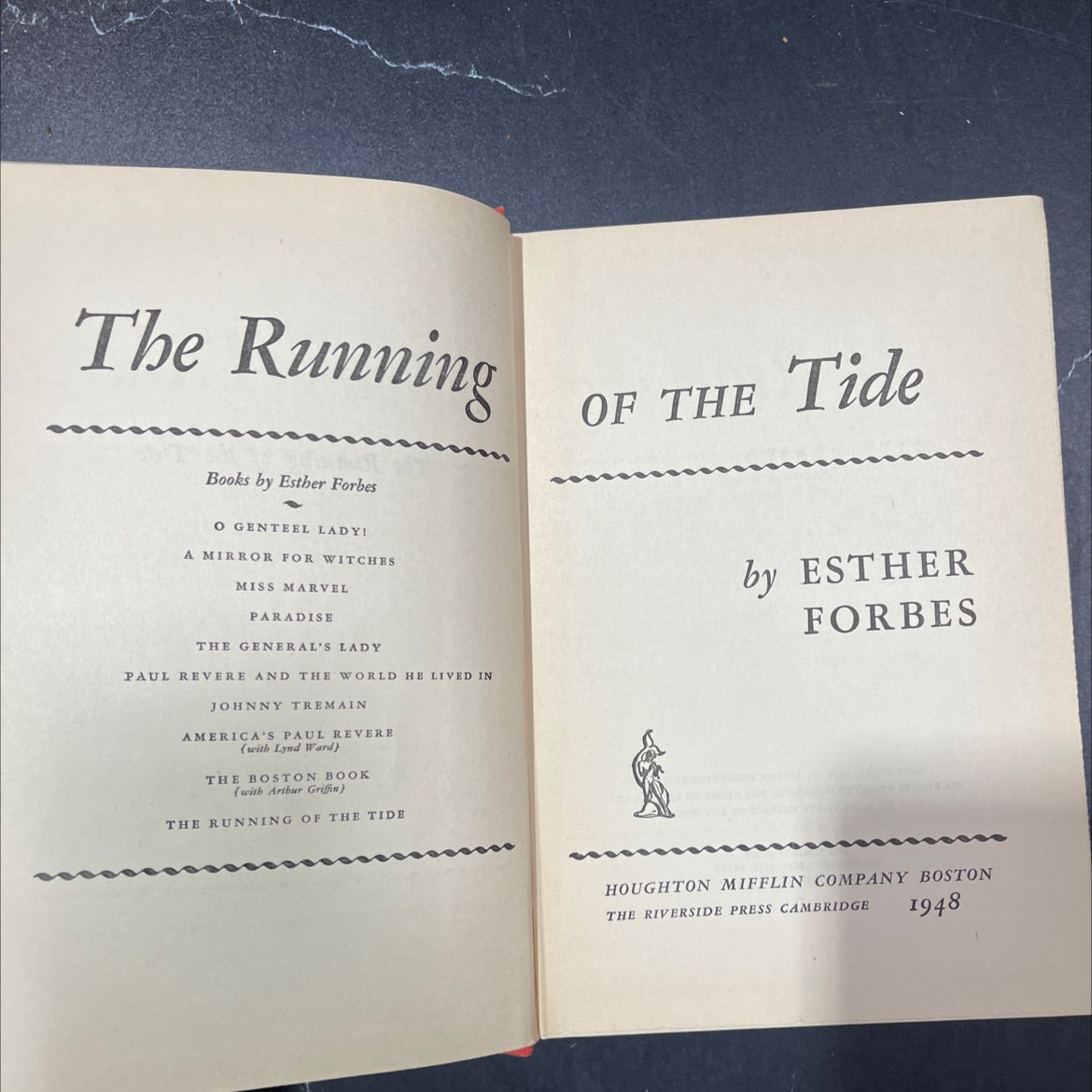 the running of the tide book, by esther forbes, 1948 Hardcover image 2