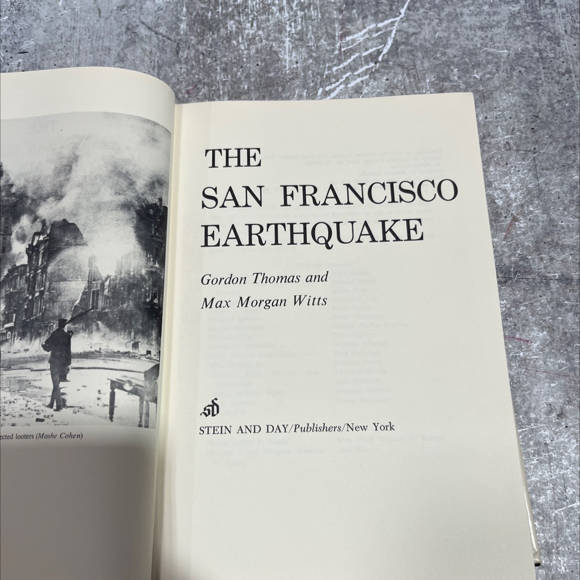 the san francisco earthquake book, by Gordon Thomas and Max Morgan Witts, 1971 Hardcover image 2