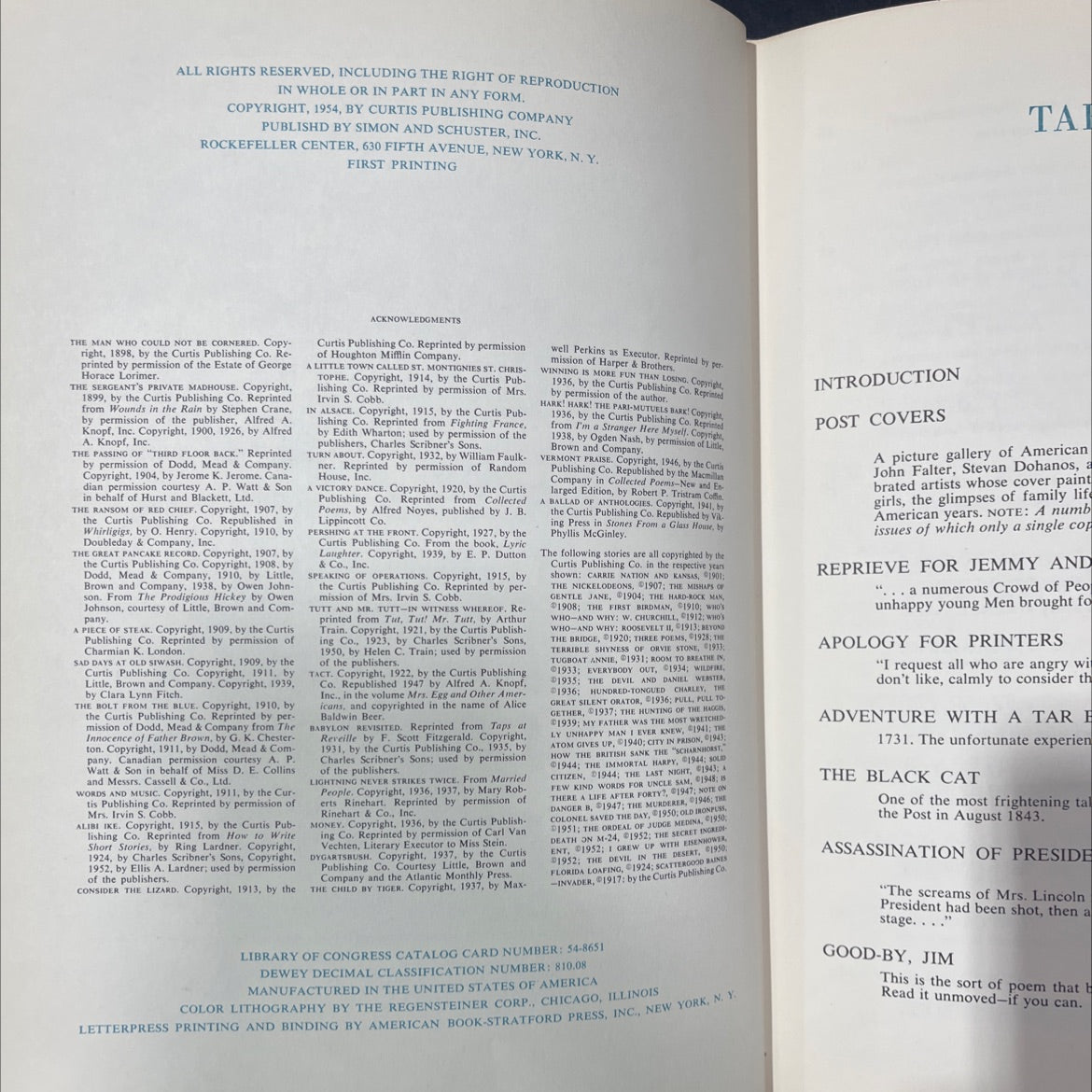 the saturday evening post treasury book, by roger butterfield, 1954 Leather image 3