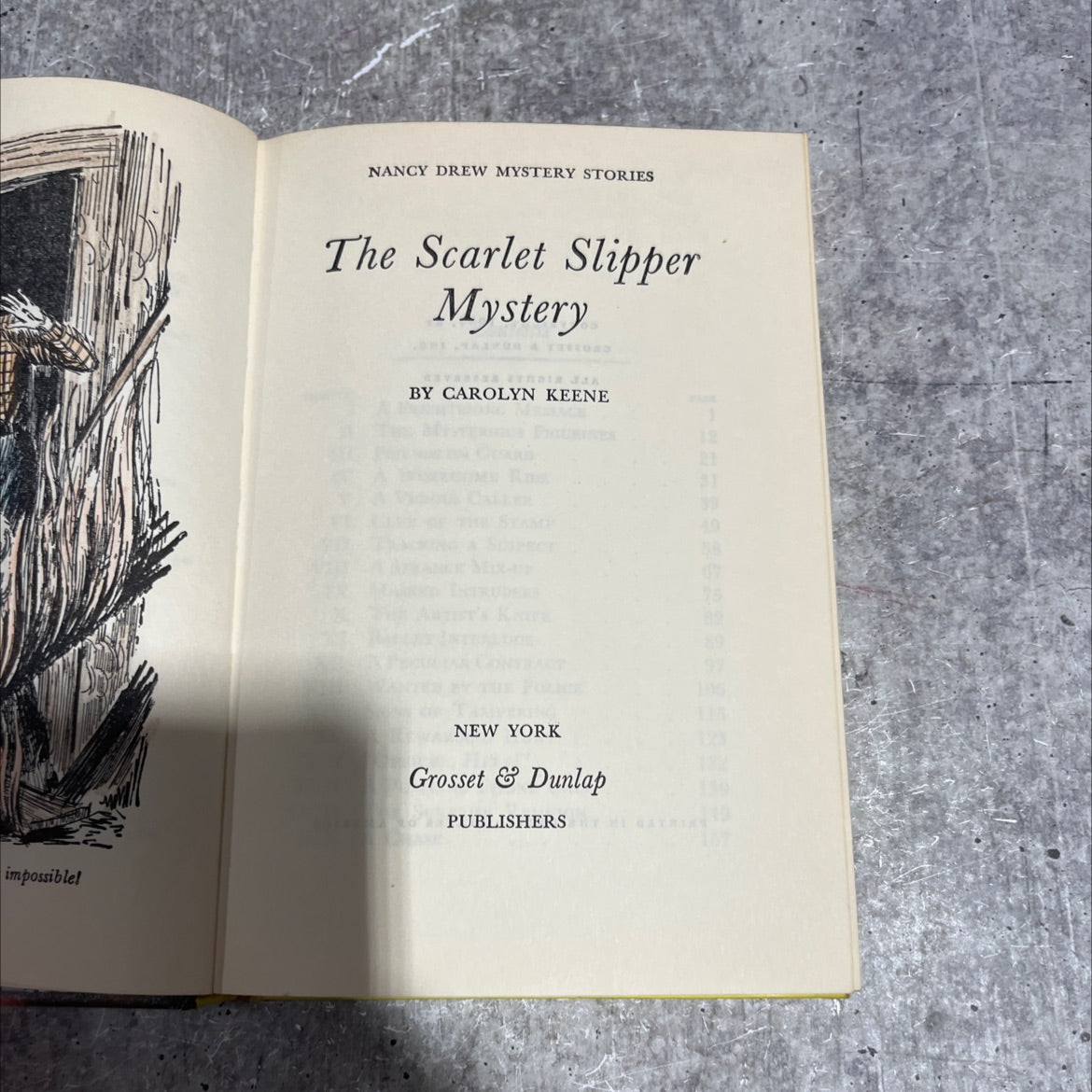 the scarlet slipper mystery book, by carolyn keene, 1954 Hardcover image 2
