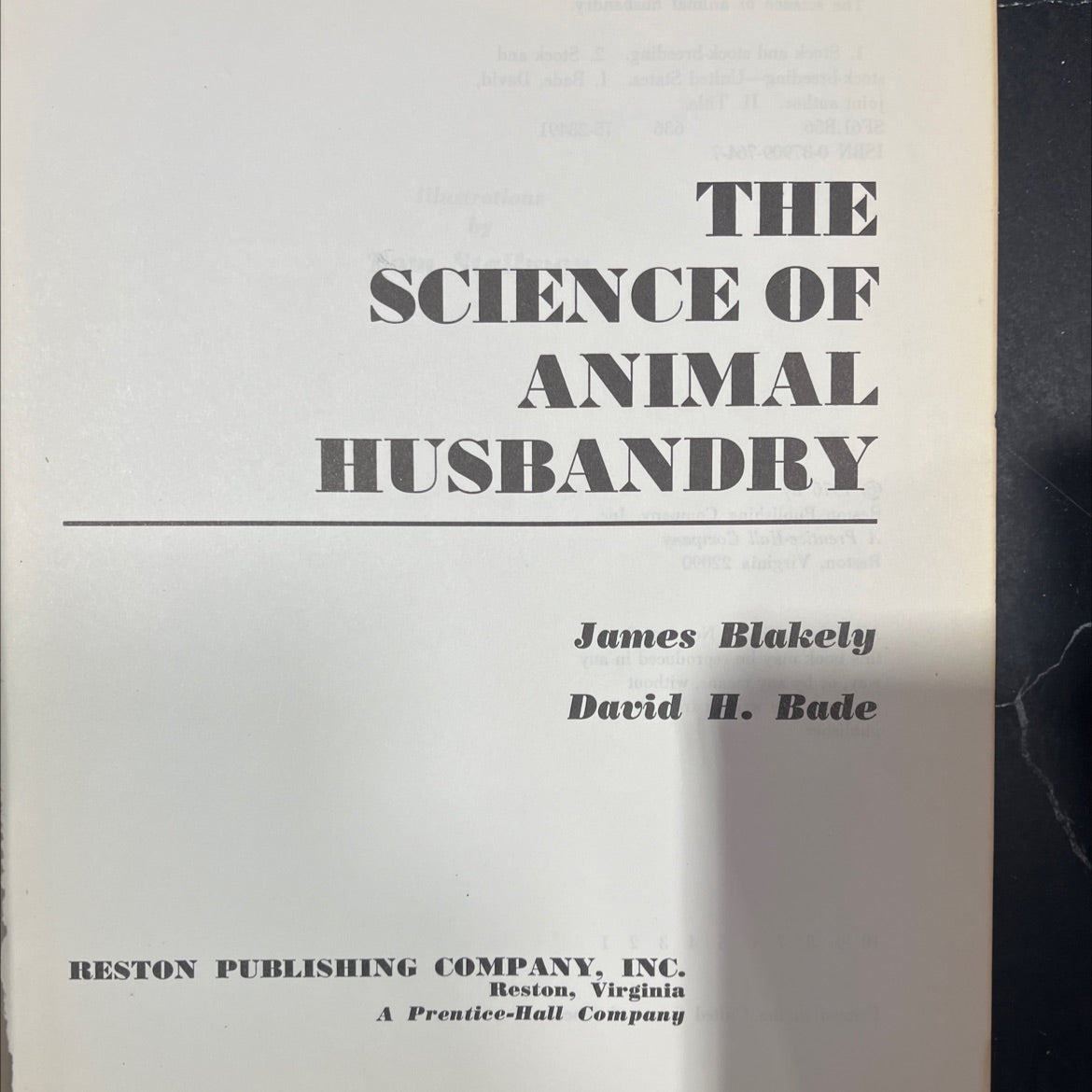 the science of animal husbandry book, by james blakely joodliw, david h. bade, 1976 Hardcover image 2