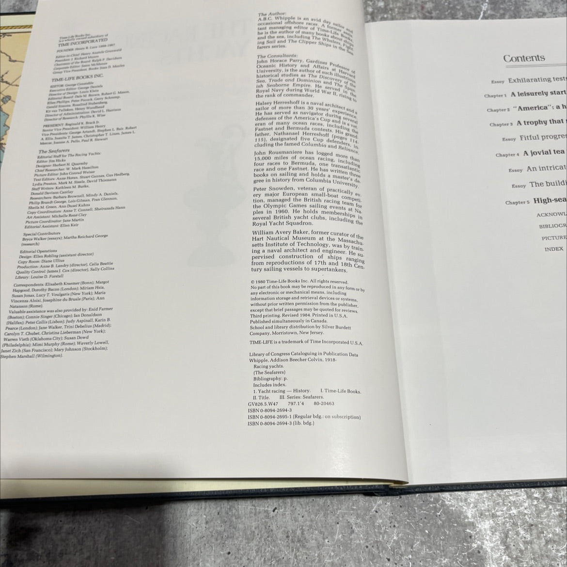 the seafarers the racing yachts book, by a. b. c. whipple, 1984 Hardcover image 3