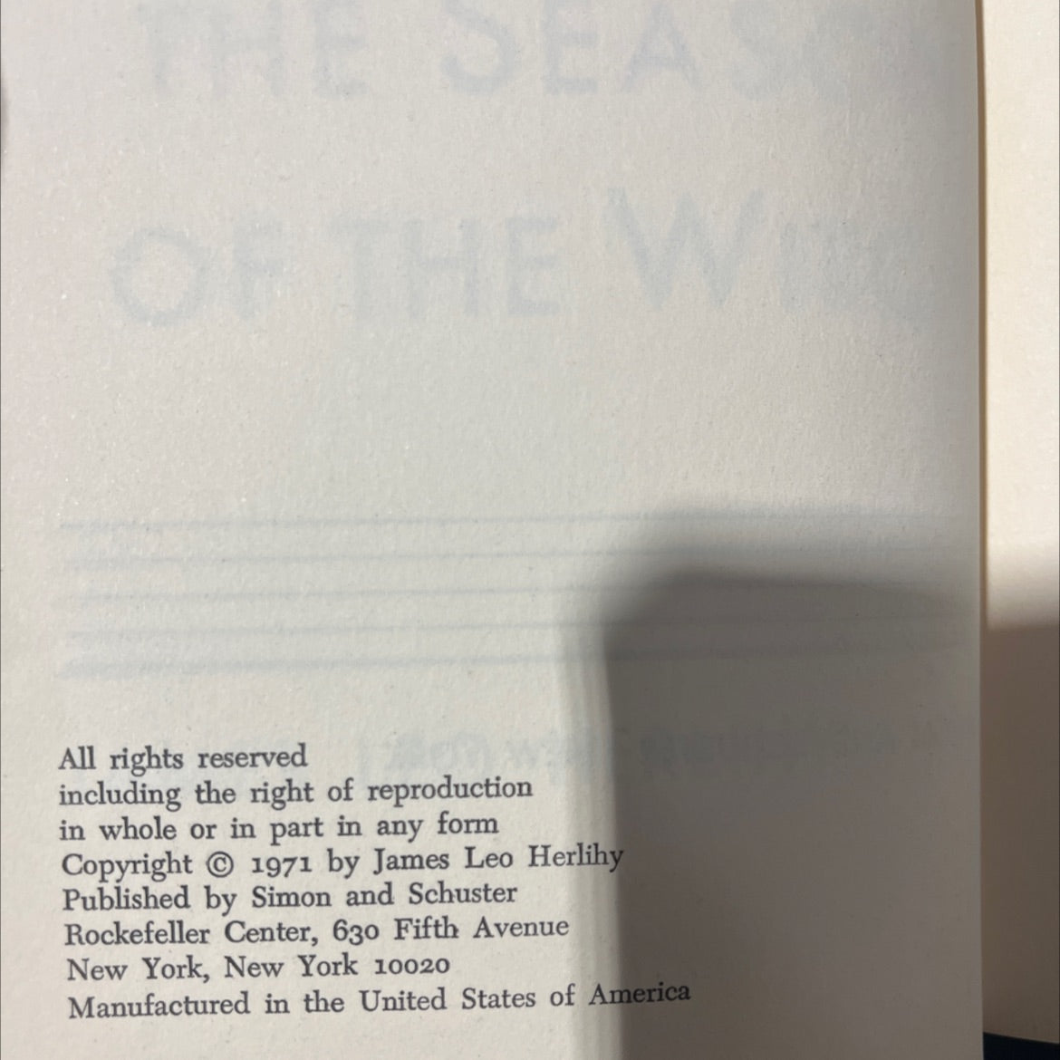 the season of the witch book, by james leo herlihy, 1971 Hardcover image 3