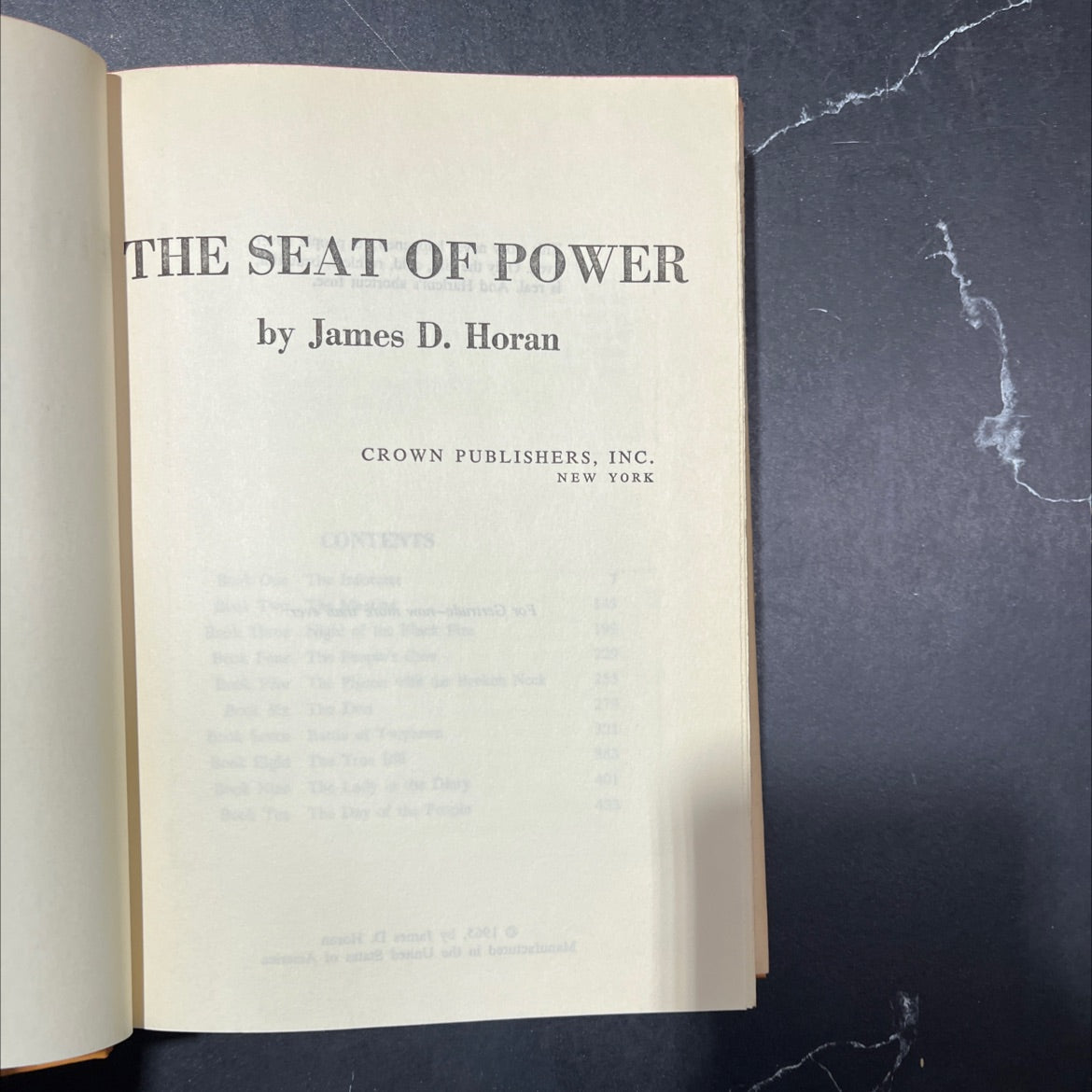 the seat of power book, by James D. Horan, 1965 Hardcover image 2