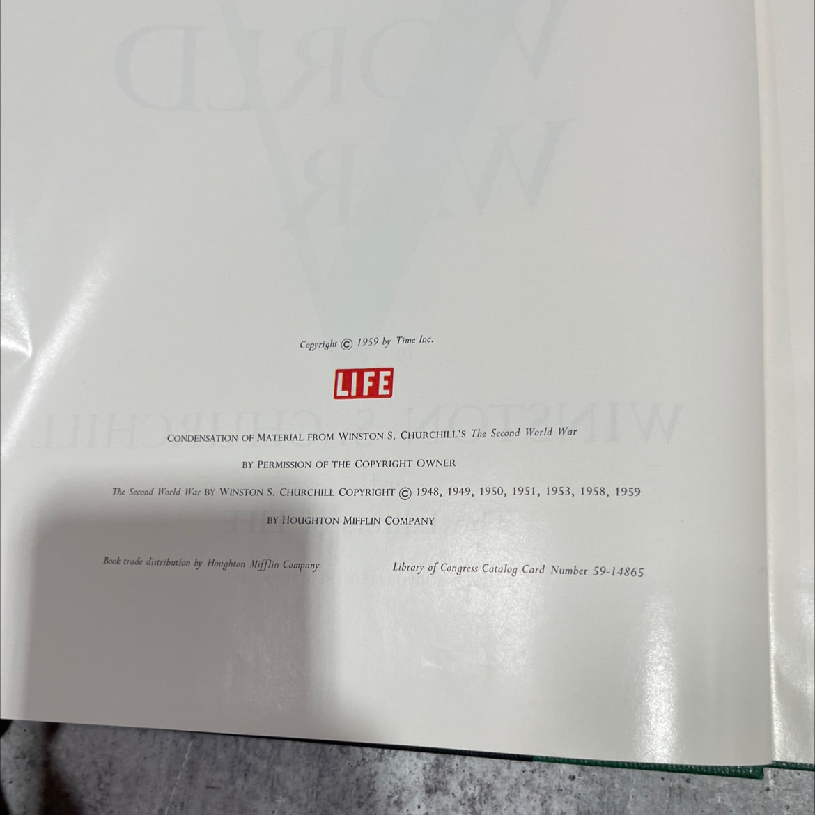 the second world war book, by winston s. churchill, 1959 Hardcover image 3