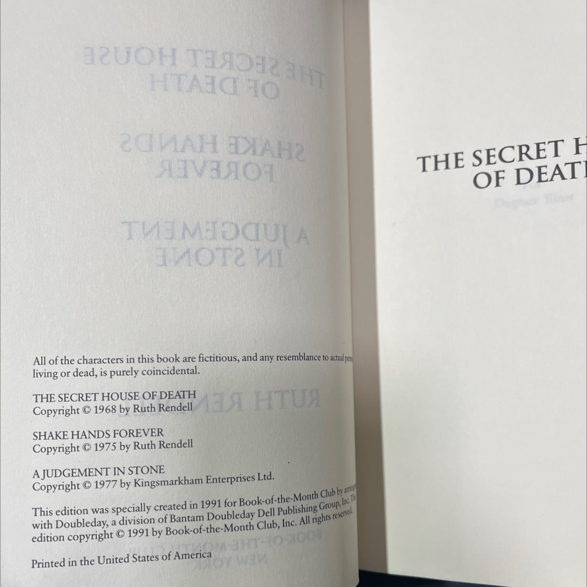 the secret house of death book, by ruth rendell, 1991 Hardcover image 3