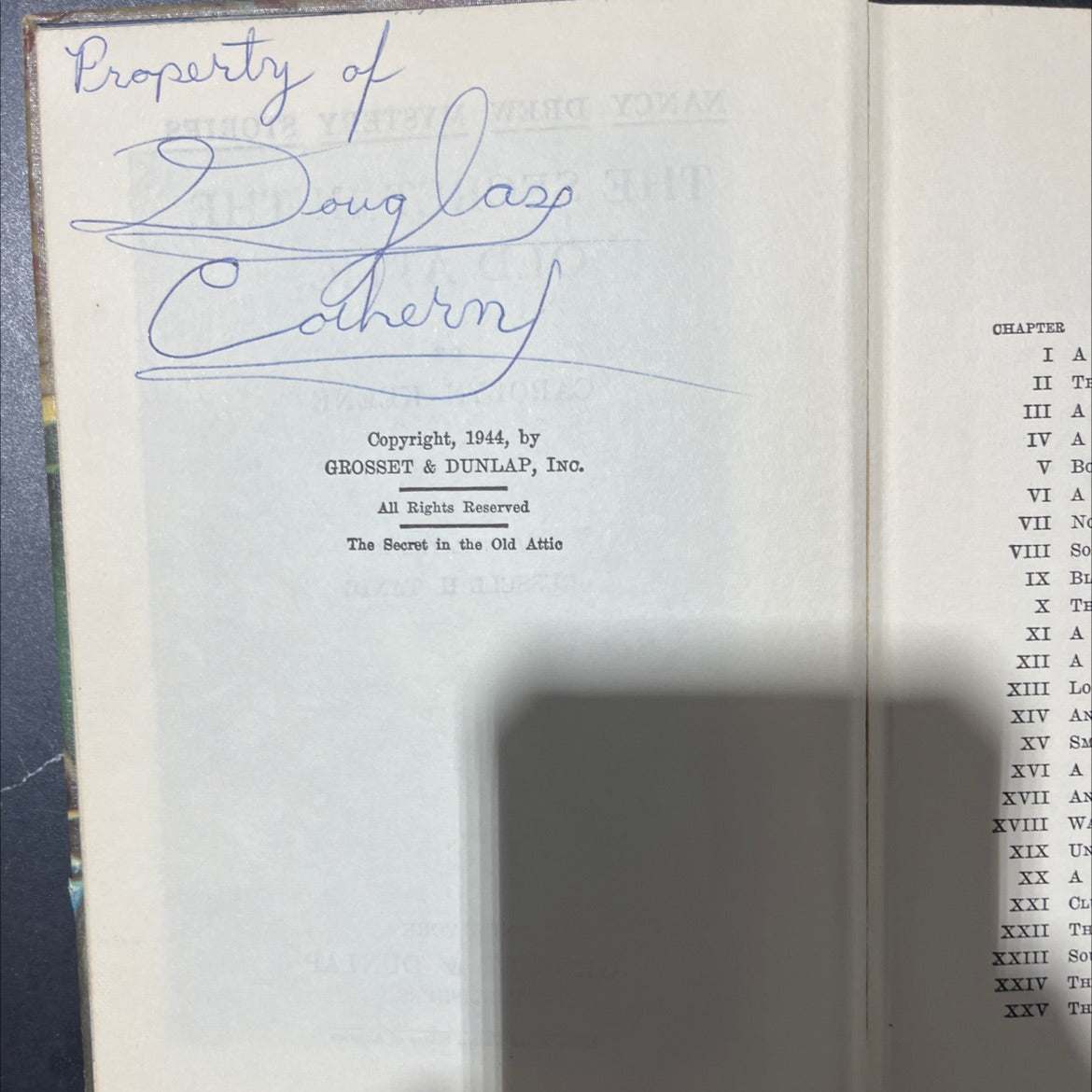 the secret in the old attic book, by carolyn keene, 1944 Hardcover image 3