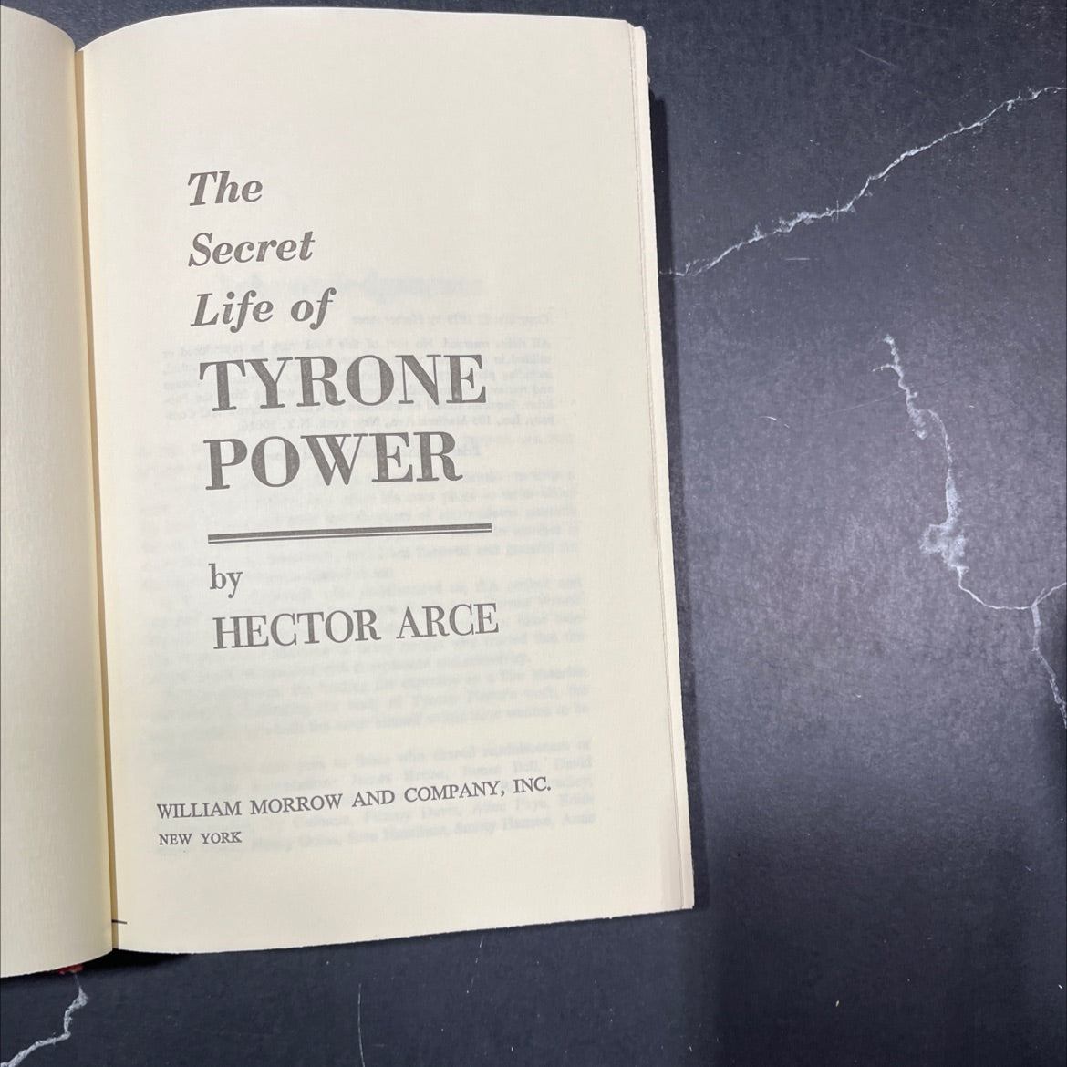 the secret life of tyrone power book, by hector arce, 1979 Hardcover image 2