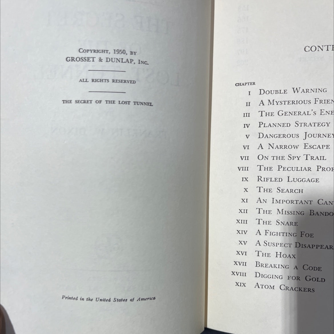 the secret of the lost tunnel book, by franklin w. dixon, 1950 Hardcover image 3