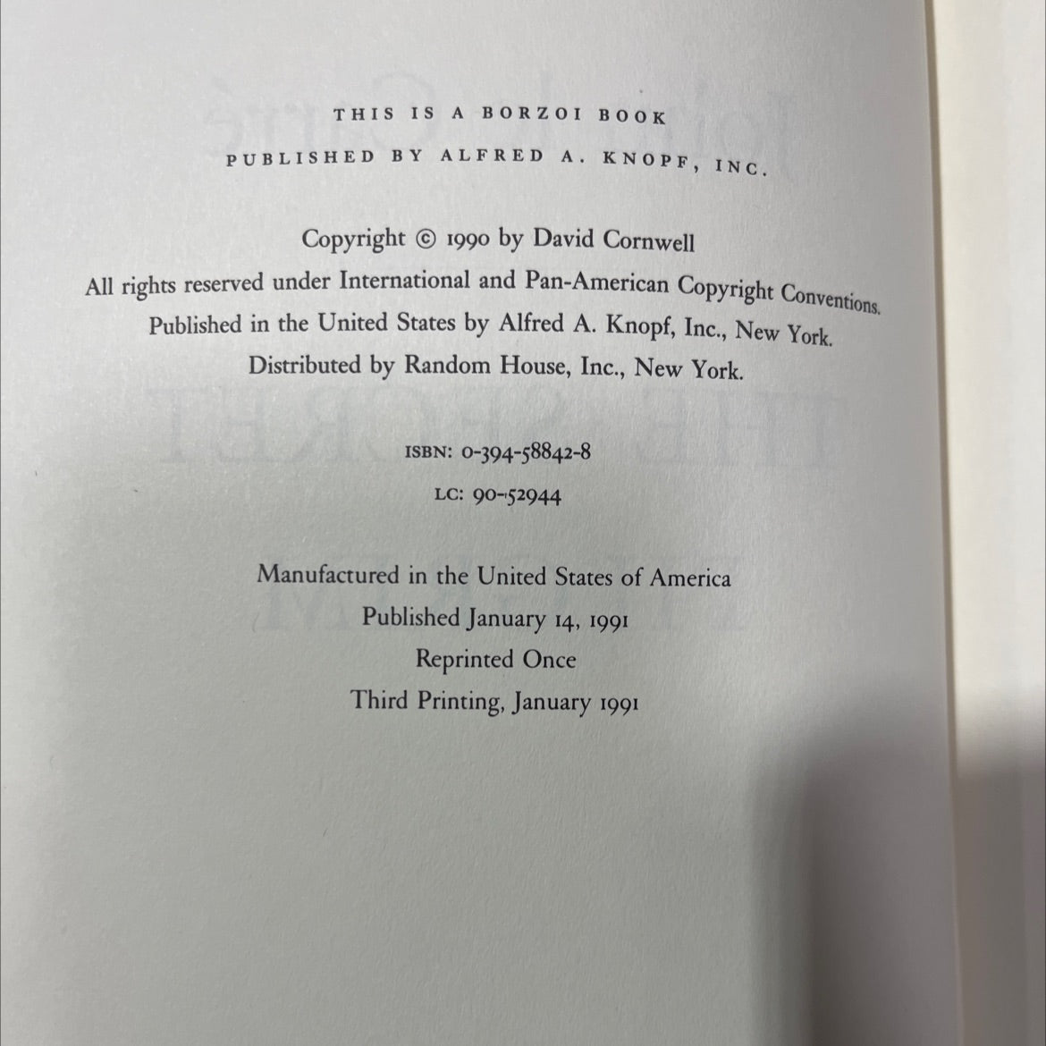 the secret pilgrim book, by John le Carré, 1991 Hardcover image 3