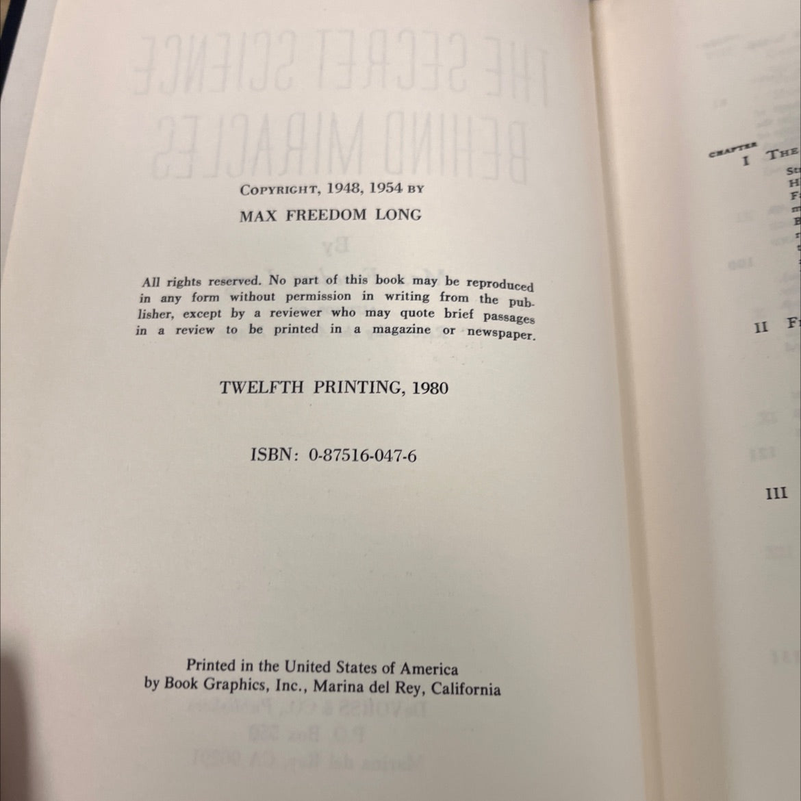 the secret science behind miracles book, by max freedom long, 1980 Hardcover image 3