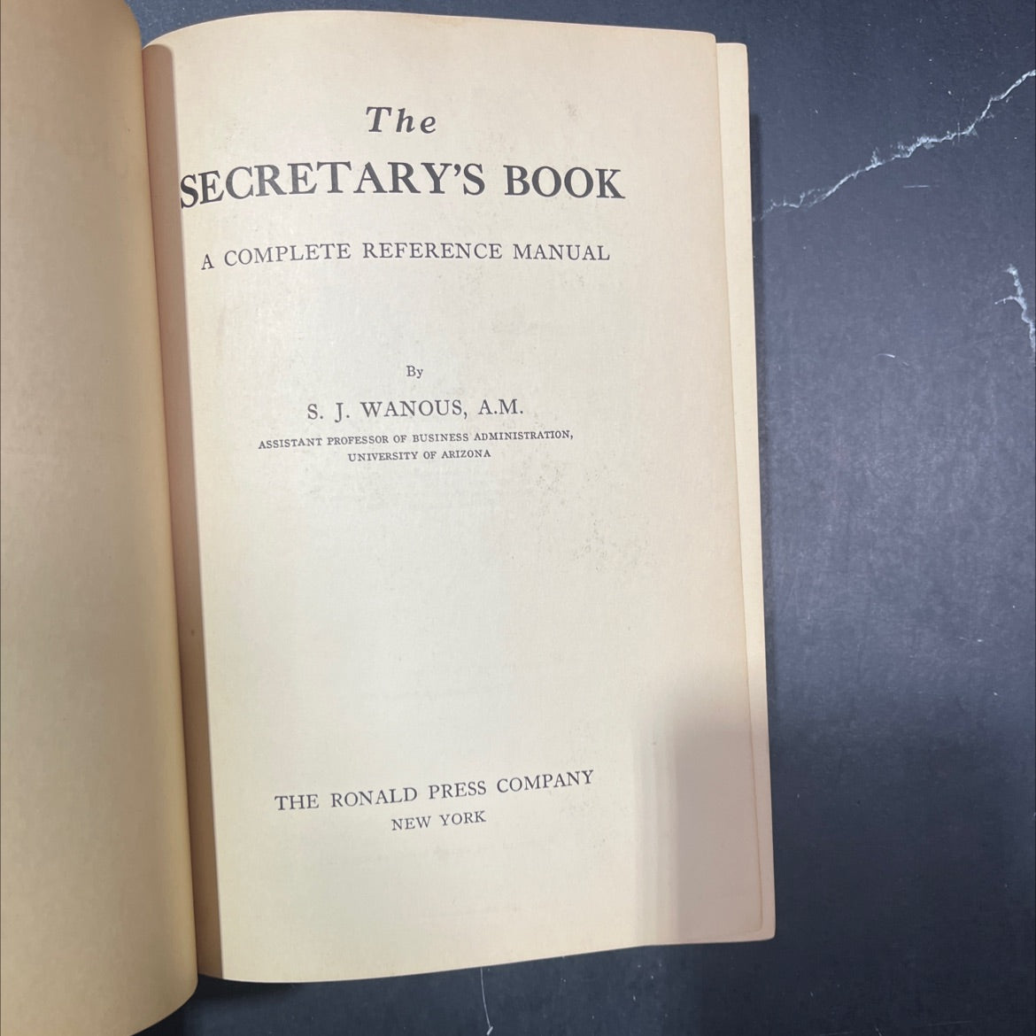 the secretary's book a complete reference manual book, by s. j. wanous, 1986 Hardcover image 2