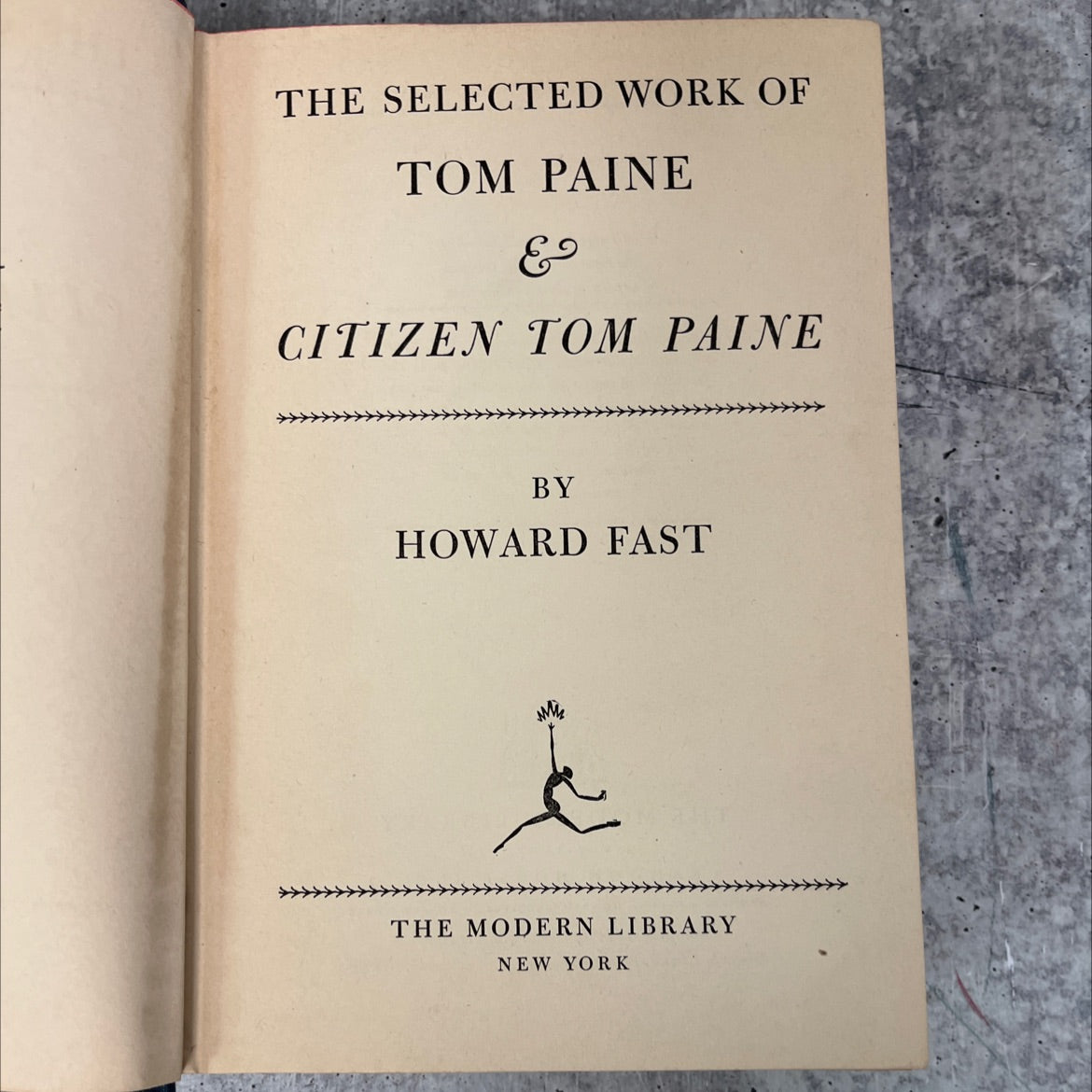 the selected work of tom paine & citizen tom paine book, by howard fast, 1945 Hardcover, Vintage image 2