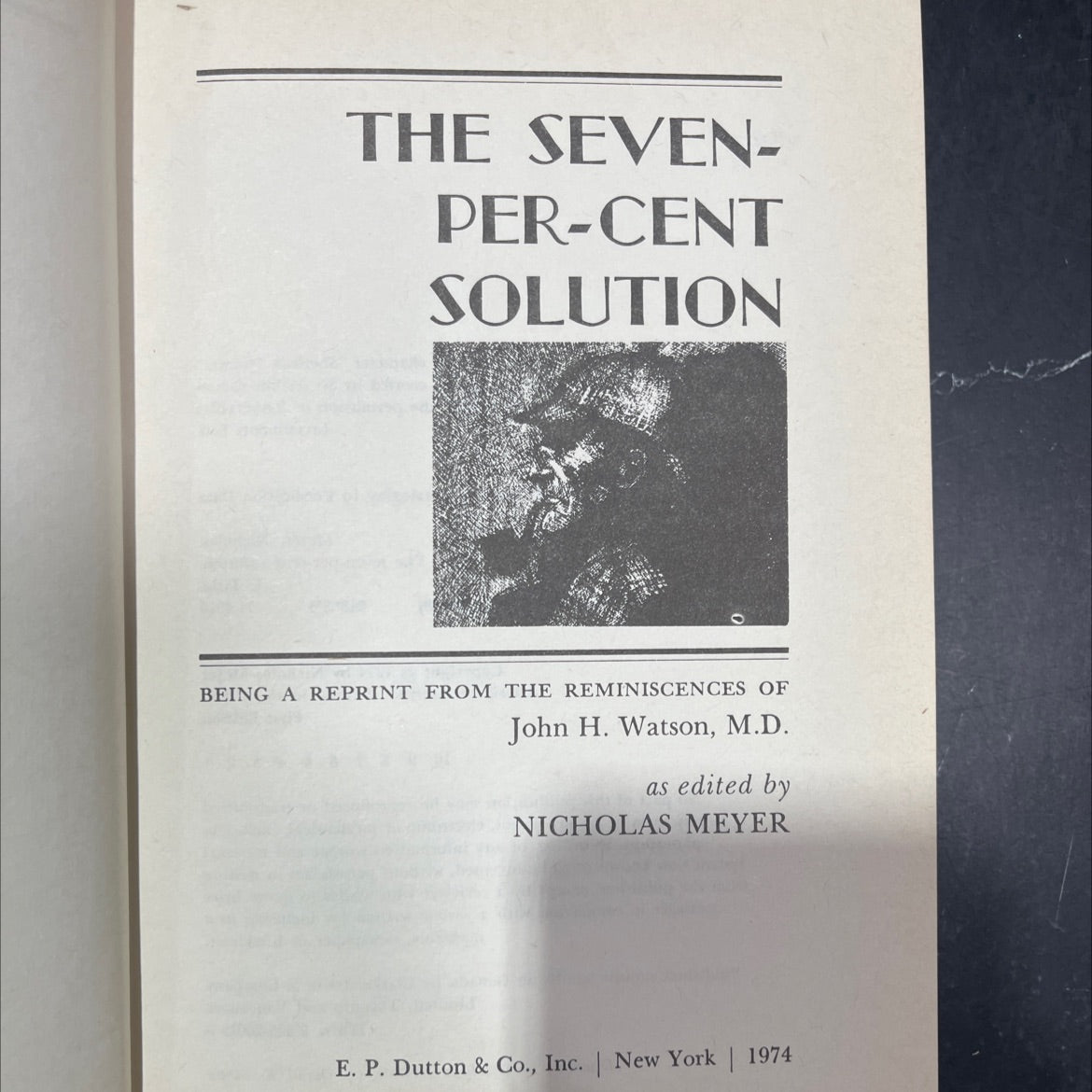 the seven-percent solution book, by nicholas meyer, 1974 Hardcover image 2