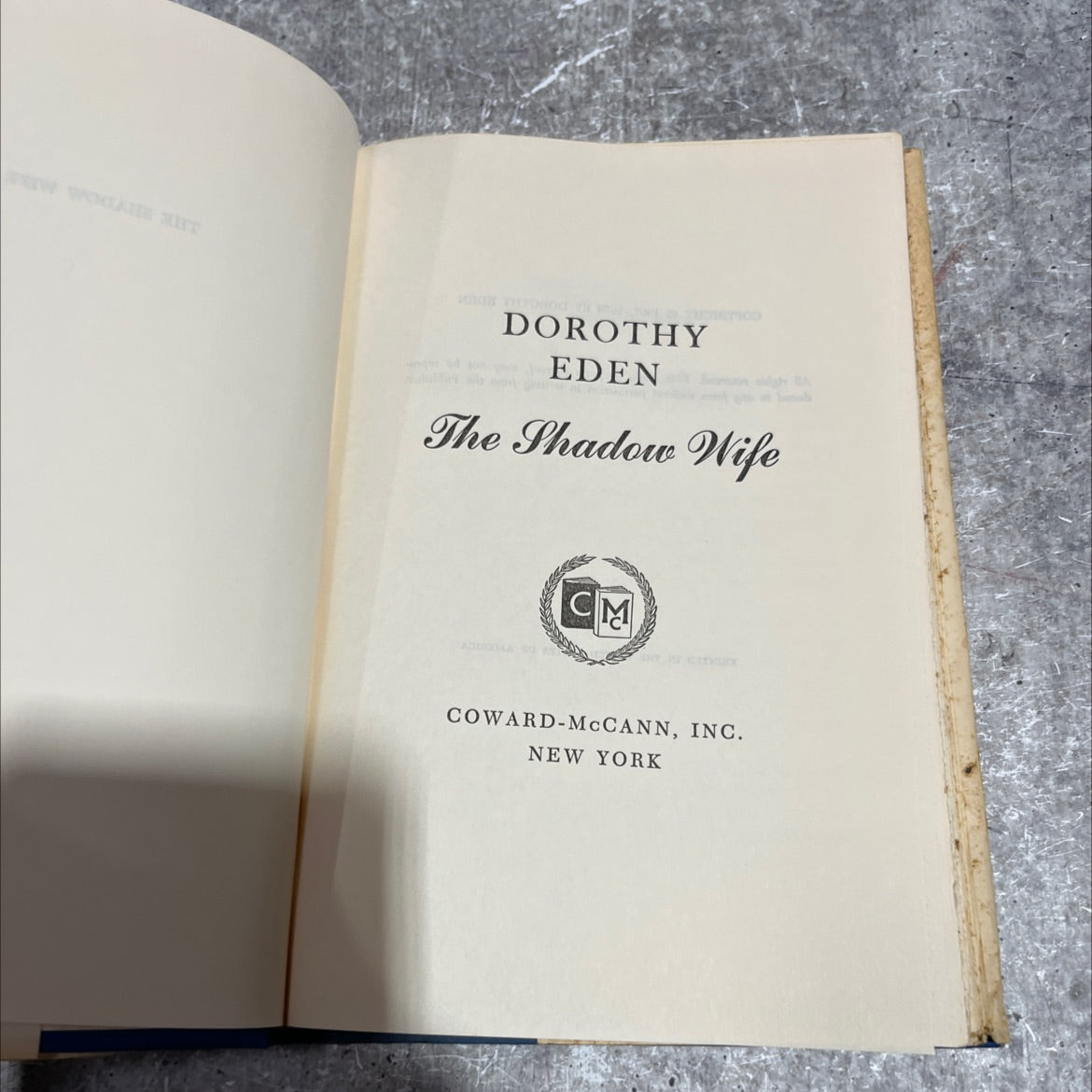 the shadow wife book, by dorothy eden, 1968 Hardcover image 2