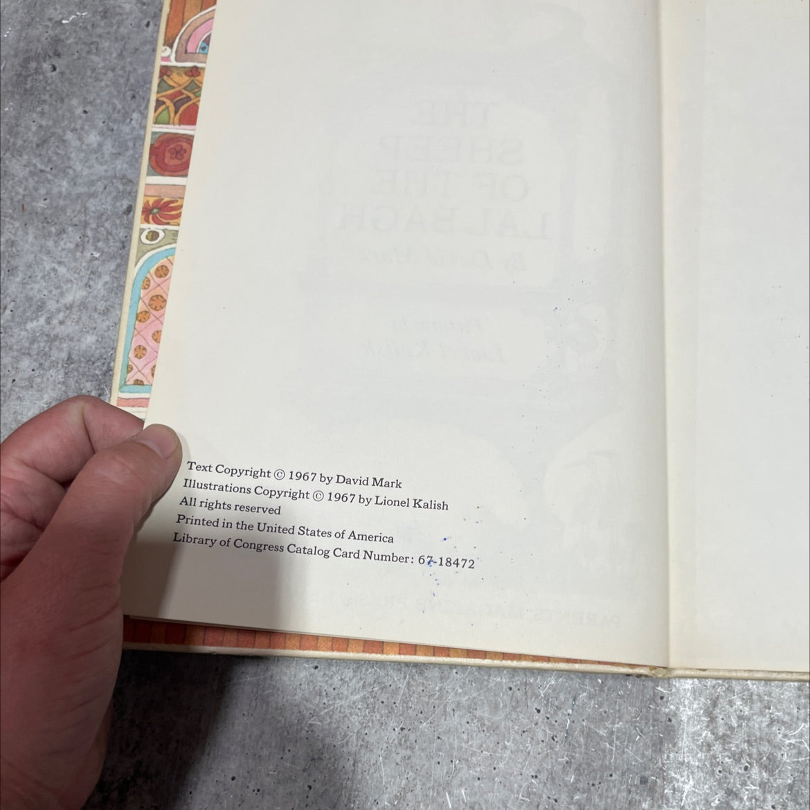 the sheep of the lal bagh book, by David Mark, 1967 Hardcover image 3