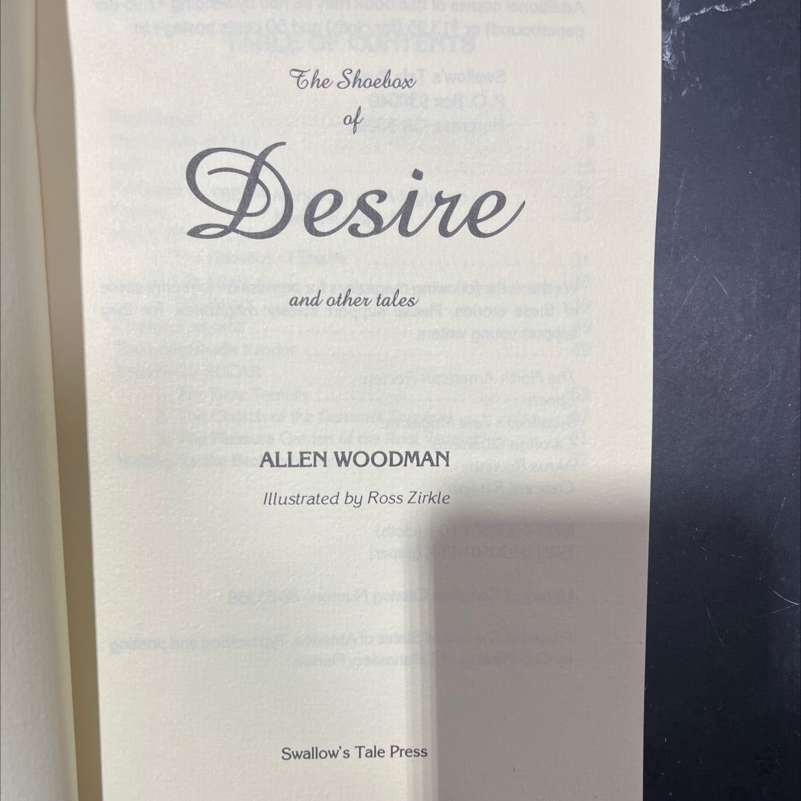 the shoebox of desire and other tales book, by allen woodman, 1987 Paperback image 2
