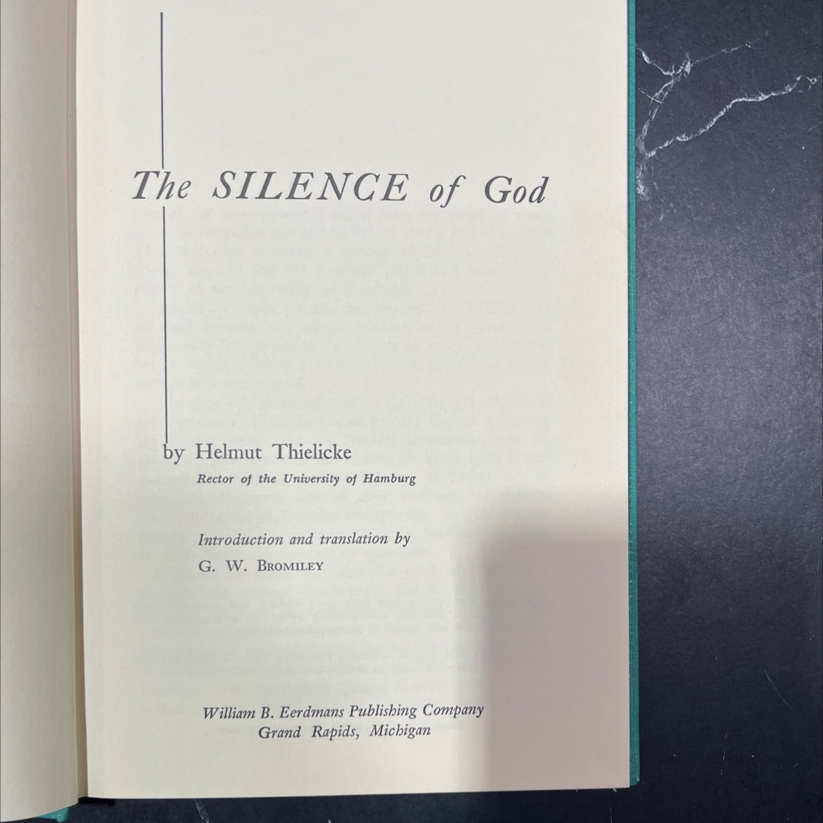 the silence of god book, by helmut thielicke, 1962 Hardcover image 2