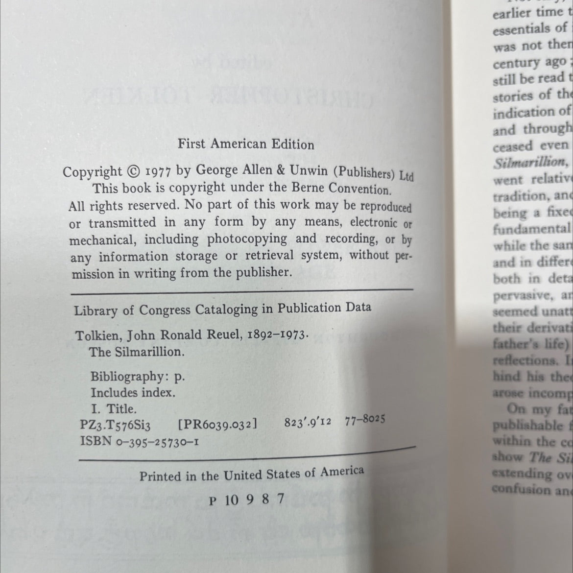 the silmarillion book, by j. r. r. tolkien, 1977 Hardcover image 3