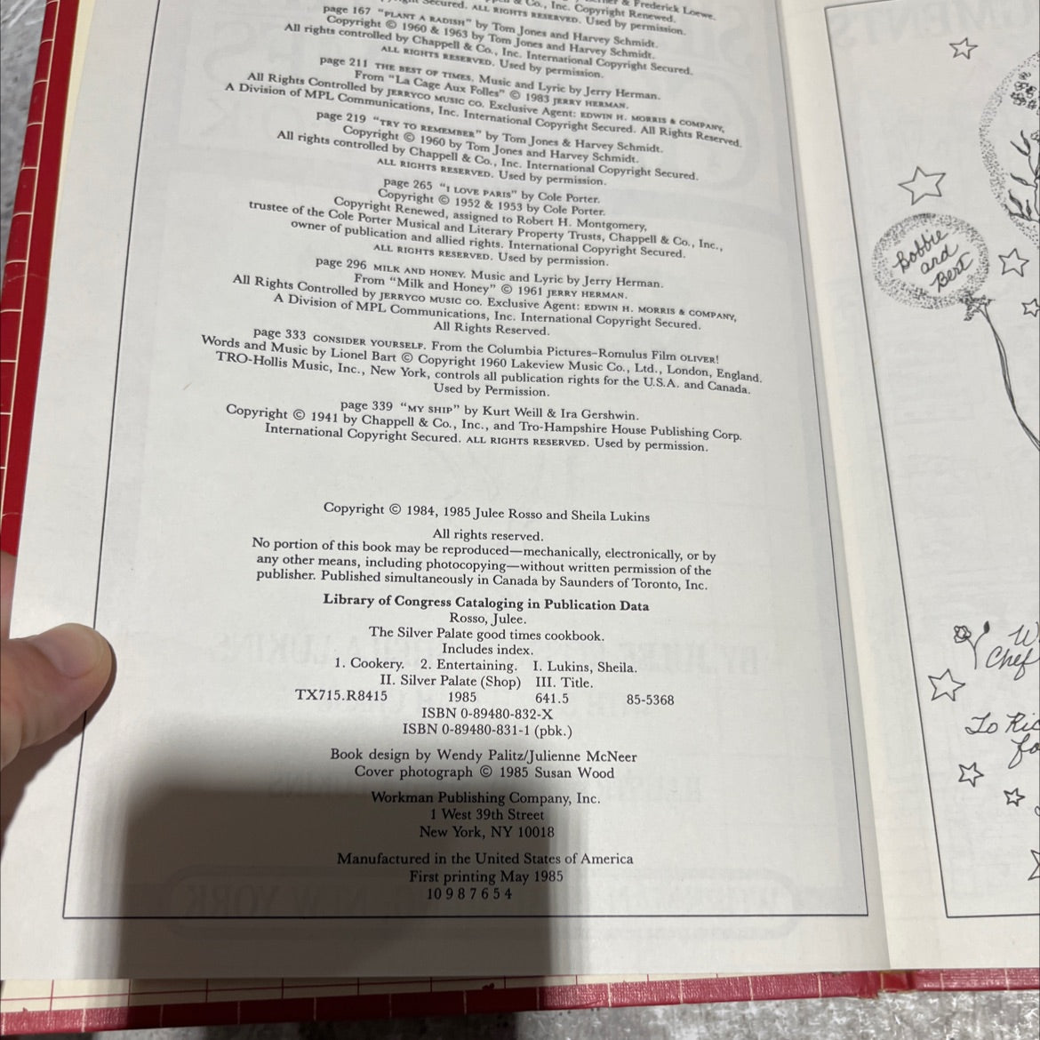 the silver palate good times cookbook book, by Julee Rosso & Sheila Lukins, 1985 Hardcover image 3