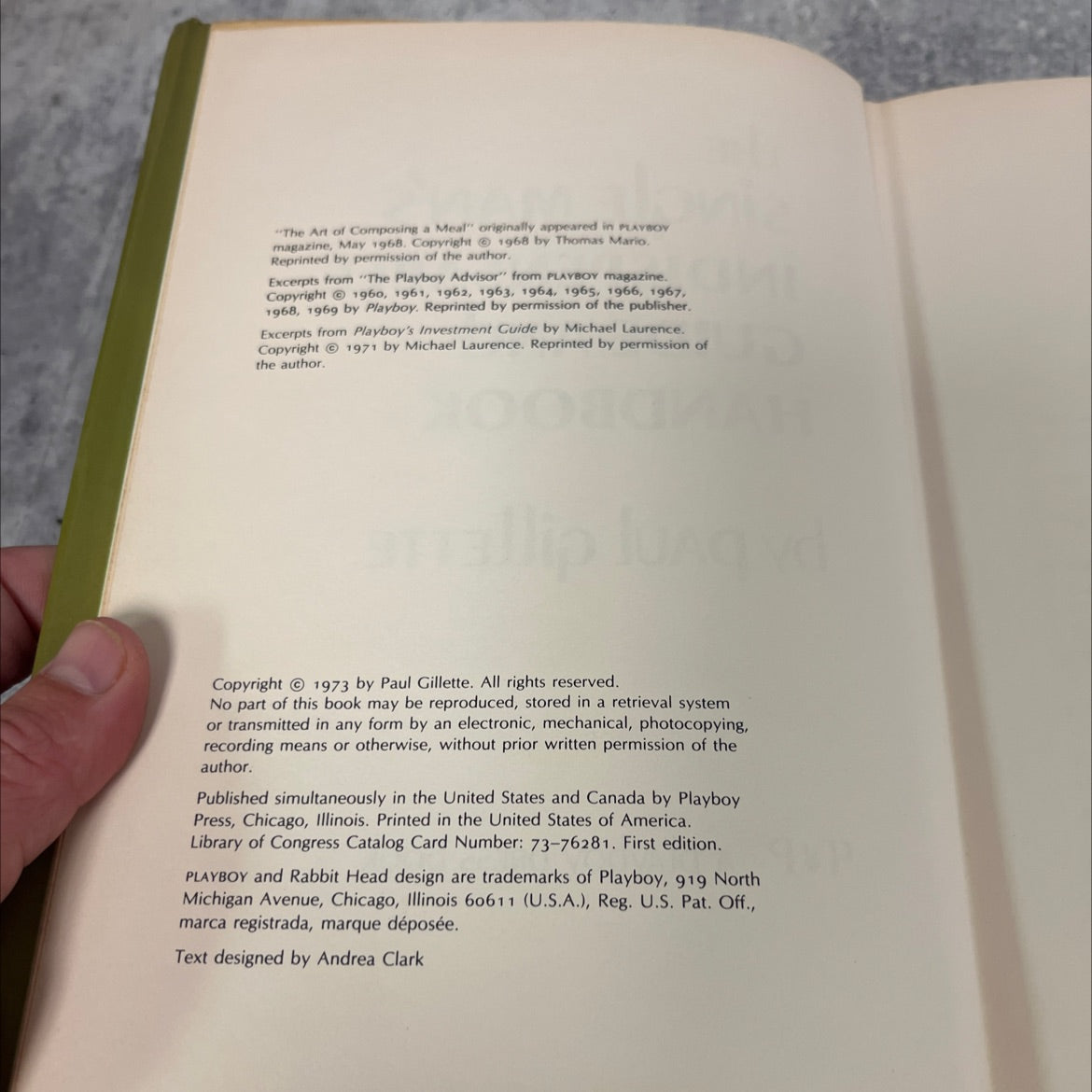 the single man's indispensable guide and handbook book, by Paul Gillette, 1973 Hardcover image 3