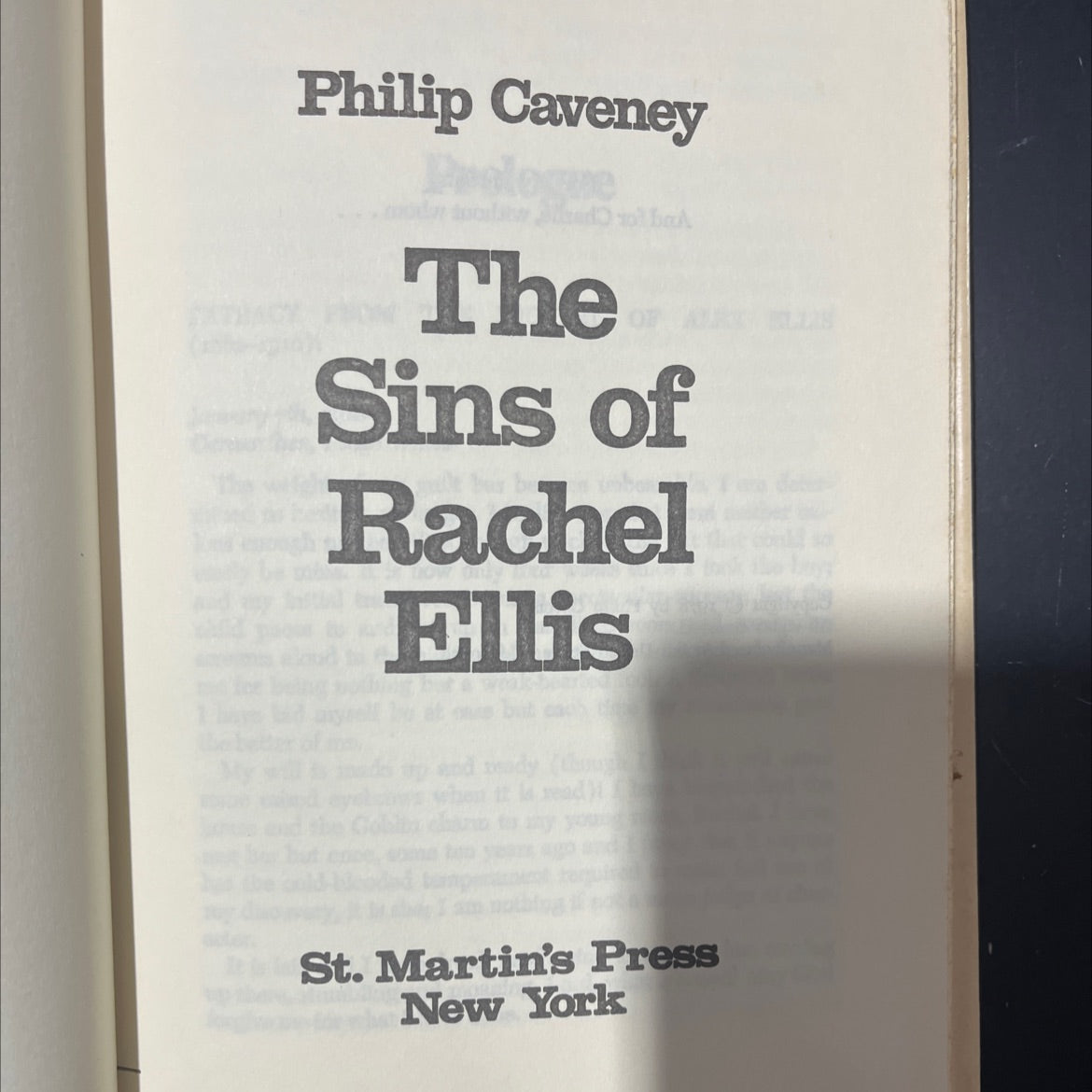 the sins of rachel ellis book, by Philip Caveney, 1978 Hardcover image 2