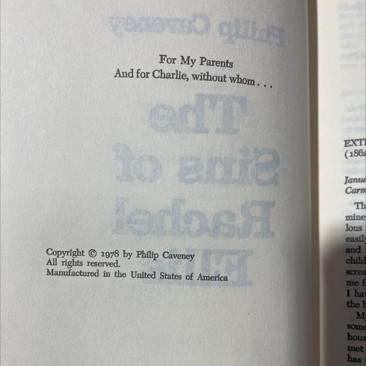 the sins of rachel ellis book, by Philip Caveney, 1978 Hardcover image 3