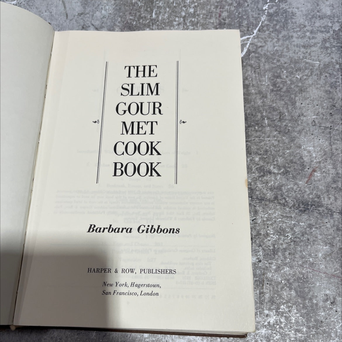 the slim gourmet cookbook book, by Barbara Gibbons, 1976 Hardcover image 2