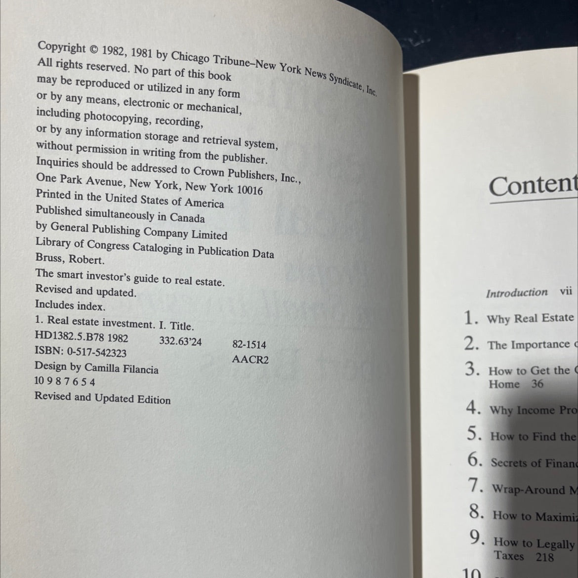 the smart investor's guide to real estate big profits from small investments book, by robert Bruss, 1982 Hardcover image 3