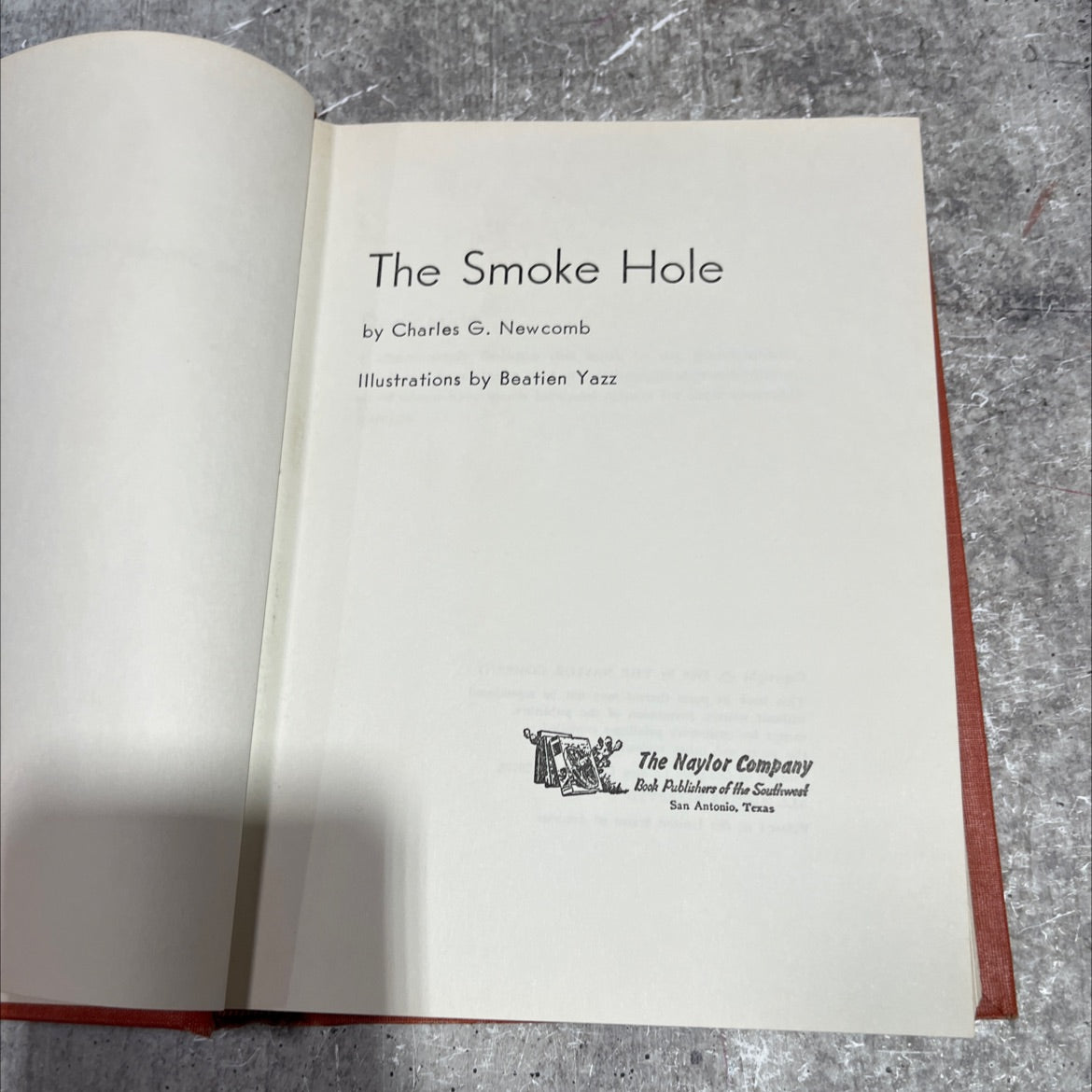 the smoke hole book, by charles g. newcomb, 1968 Hardcover image 2