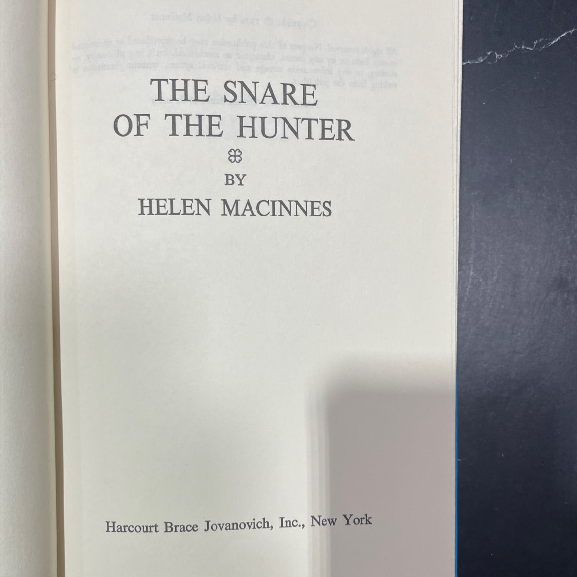 the snare of the hunter book, by helen macinnes, 1974 Hardcover image 2