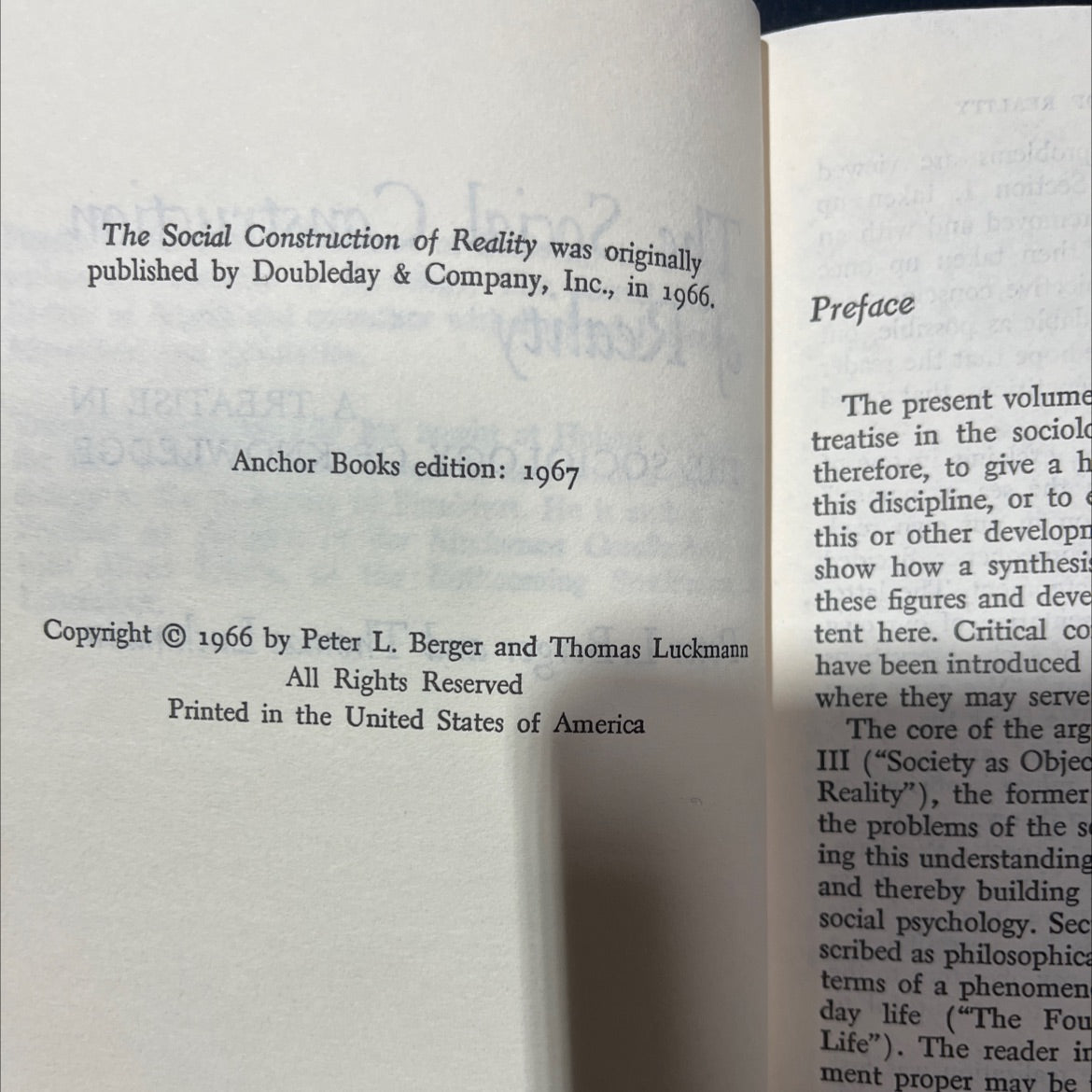 the social construction of reality book, by Peter L. Berger and Thomas Luckmann, 1966 Paperback image 3