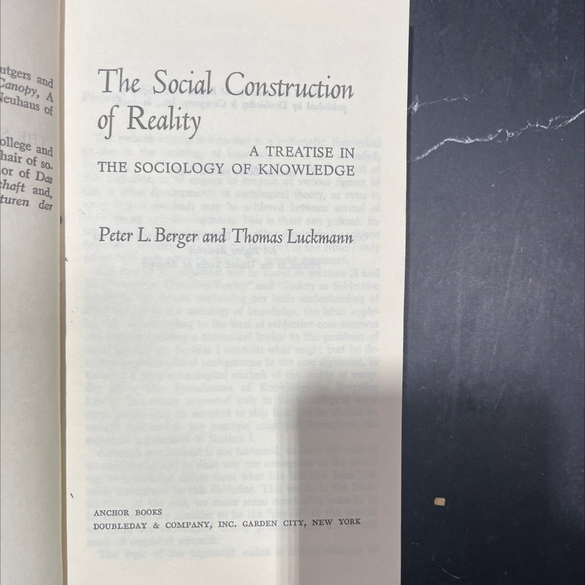 the social construction of reality book, by Peter L. Berger and Thomas Luckmann, 1966 Paperback image 2