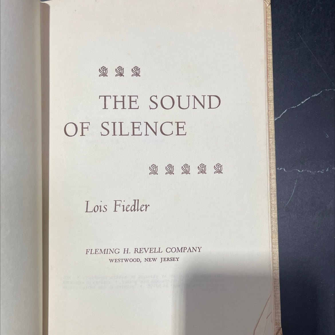 the sound of silence book, by lois fiedler, 1965 Hardcover image 2