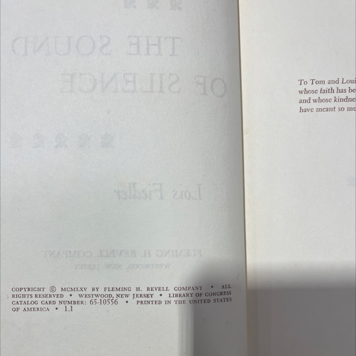 the sound of silence book, by lois fiedler, 1965 Hardcover image 3