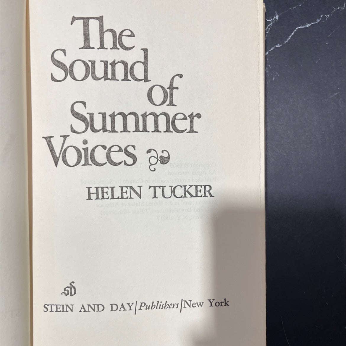 the sound of summer voices book, by helen tucker, 1969 Hardcover image 2