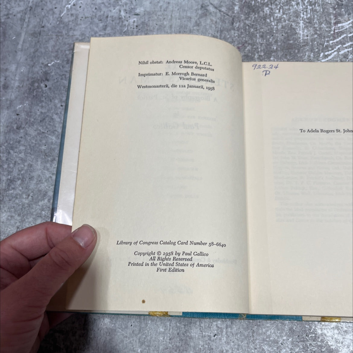 the steadfast man a biography of st. patrick book, by paul gallico, 1958 Hardcover image 3