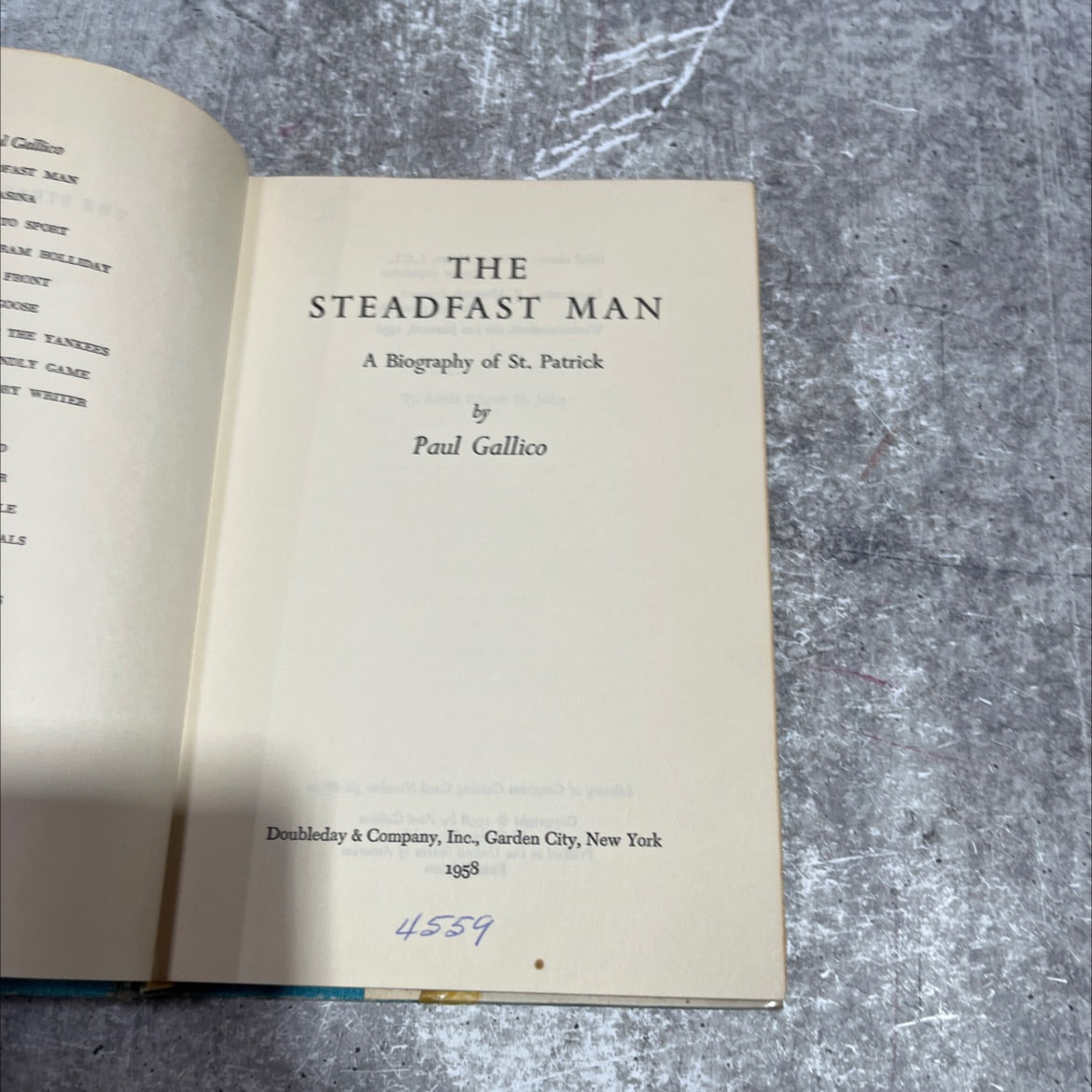 the steadfast man a biography of st. patrick book, by paul gallico, 1958 Hardcover image 2