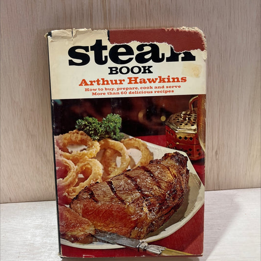 the steak book book, by Arthur Hawkins, 1966 Hardcover, Vintage, Heavily Used image 1